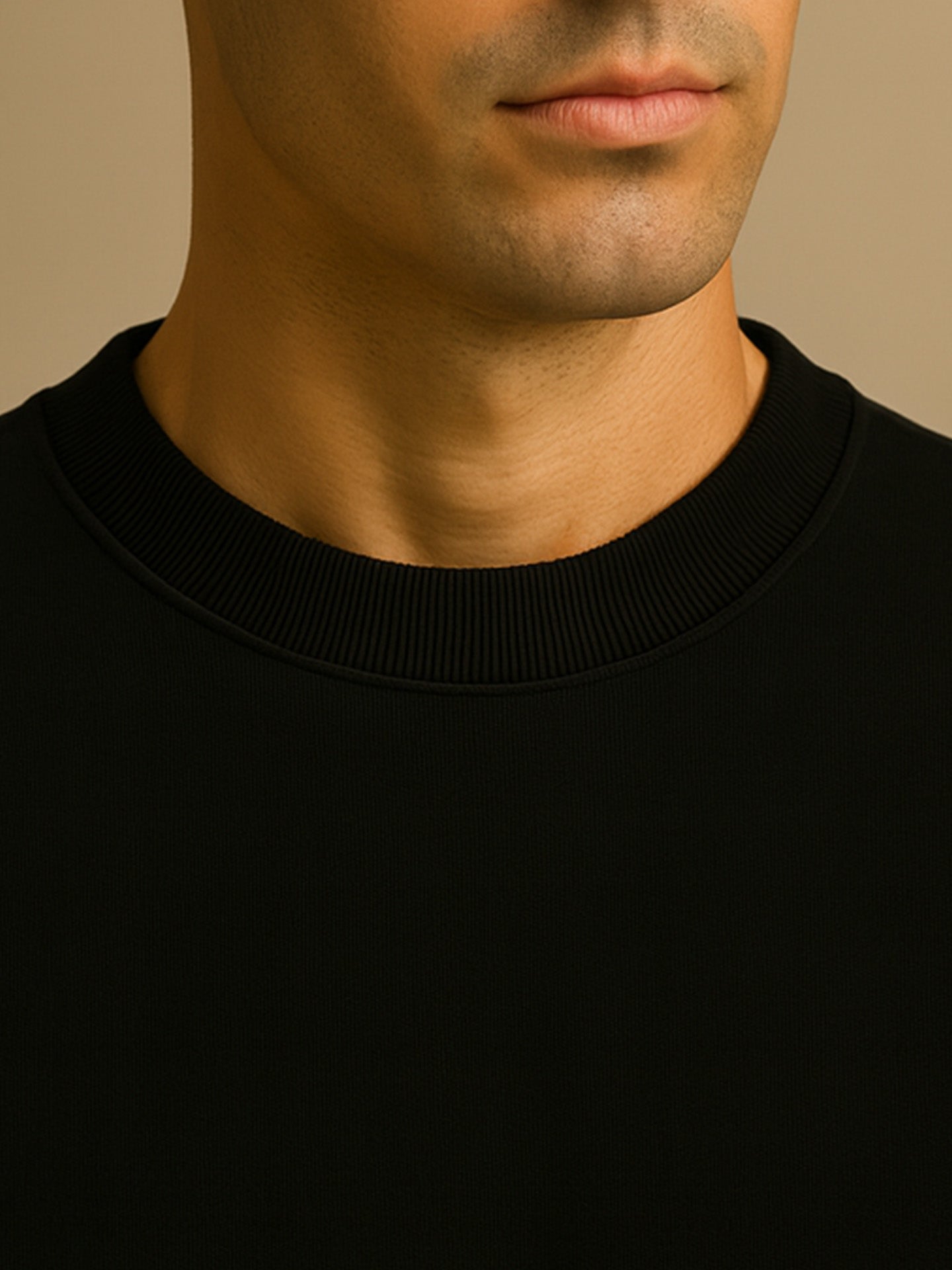 ORGANIC STRUCTURED SWEATSHIRT - Almônd