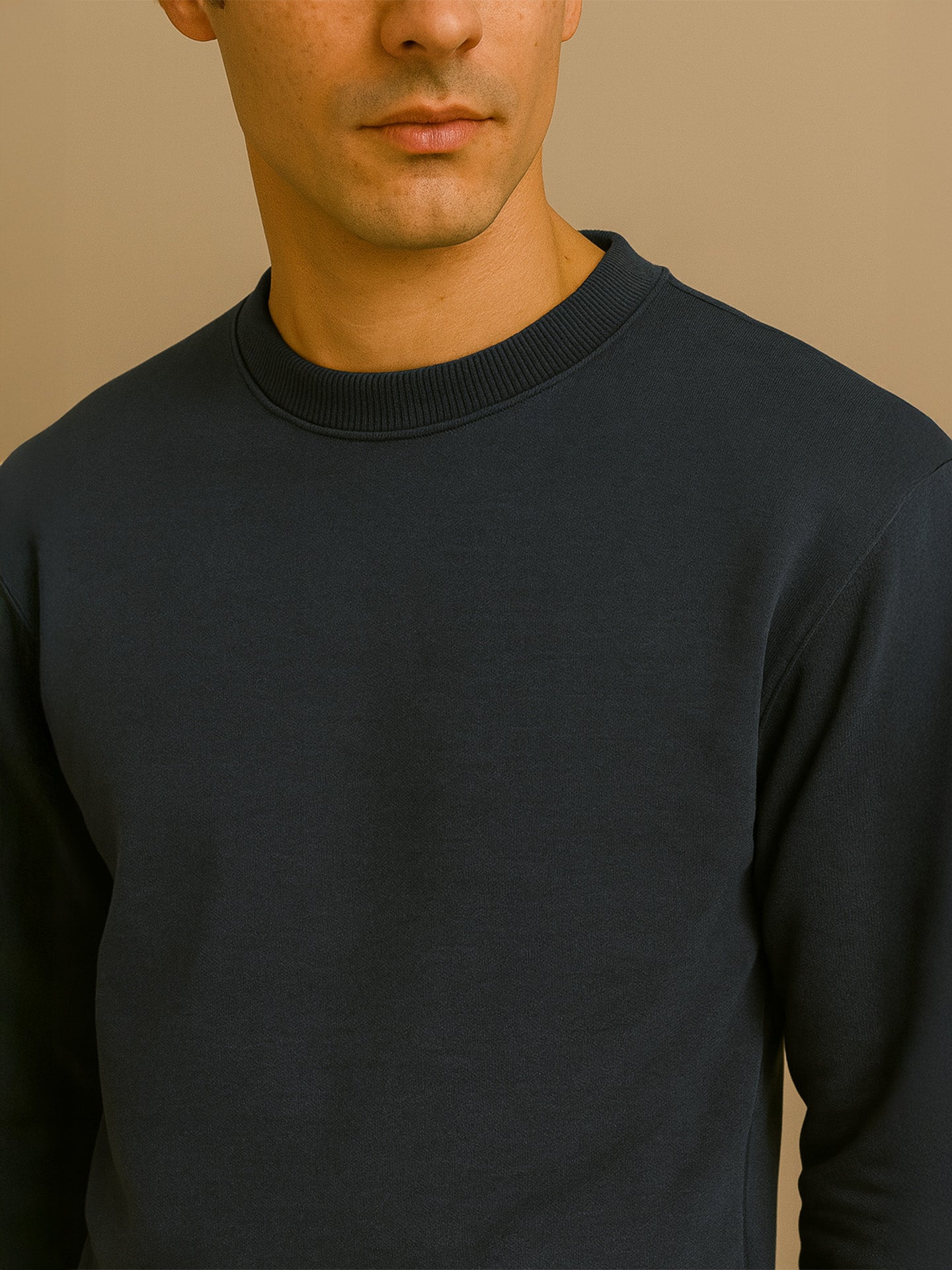 ORGANIC STRUCTURED SWEATSHIRT - Almônd
