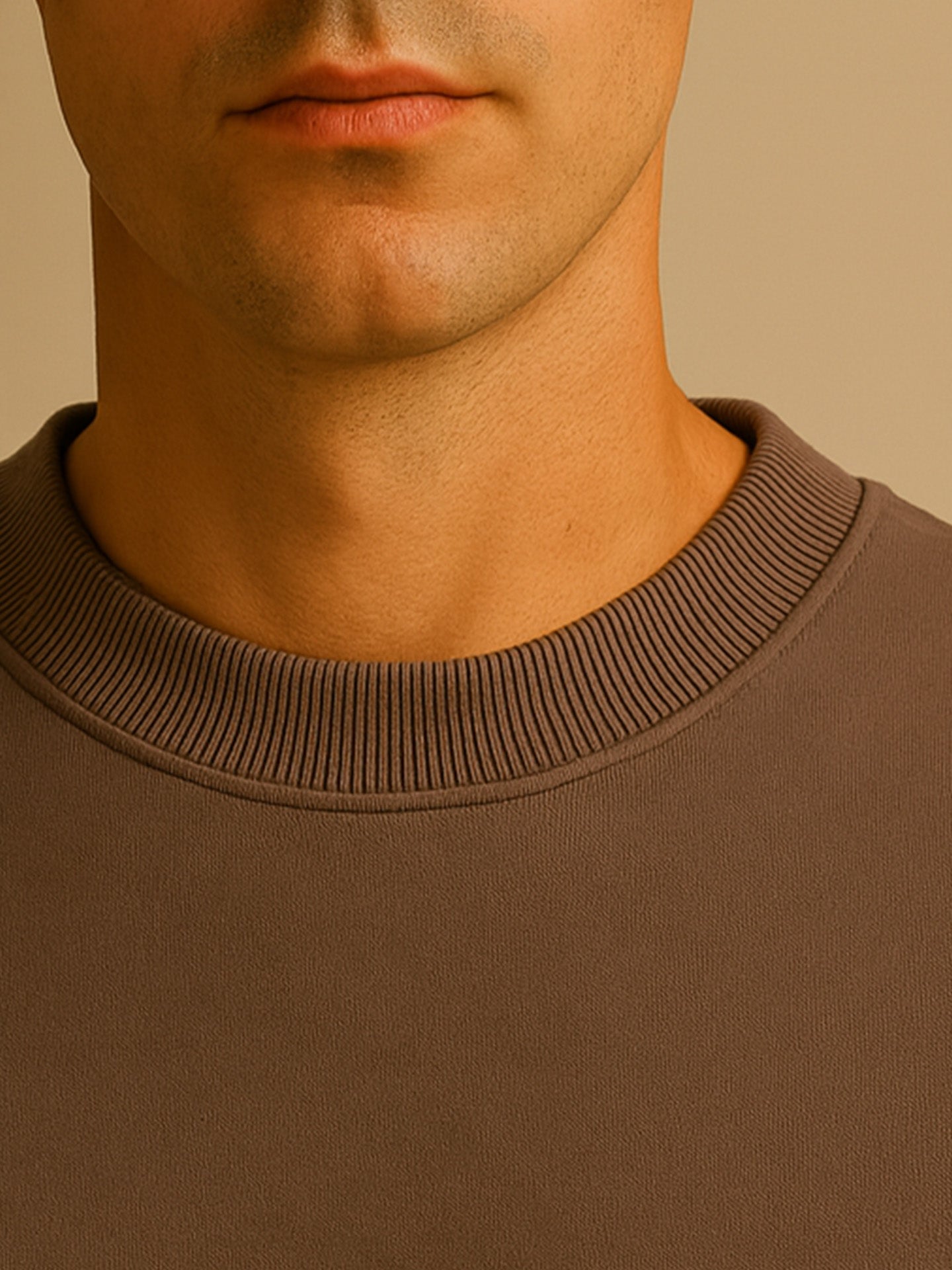 ORGANIC STRUCTURED SWEATSHIRT - Almônd