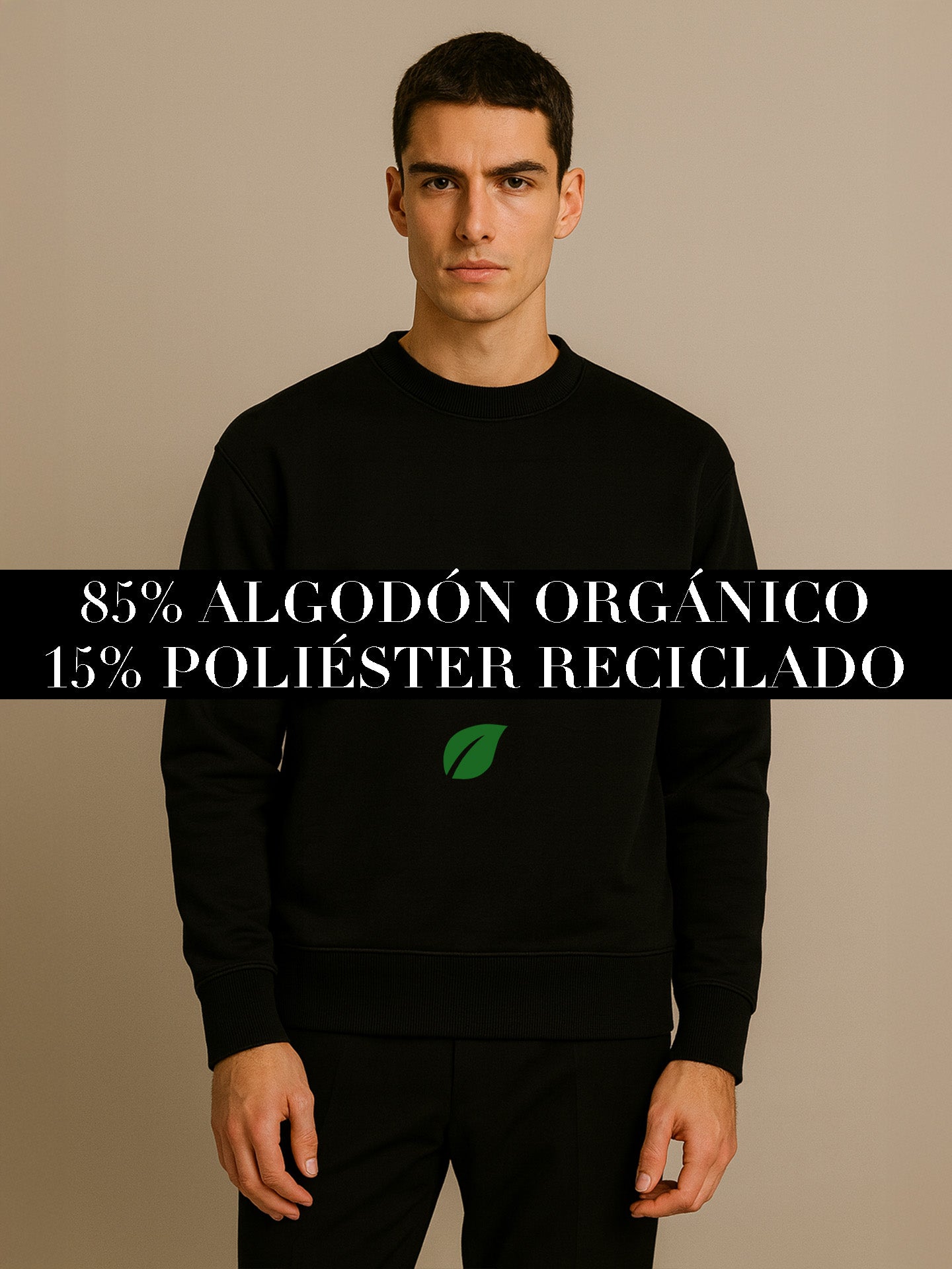 ORGANIC STRUCTURED SWEATSHIRT - Almônd