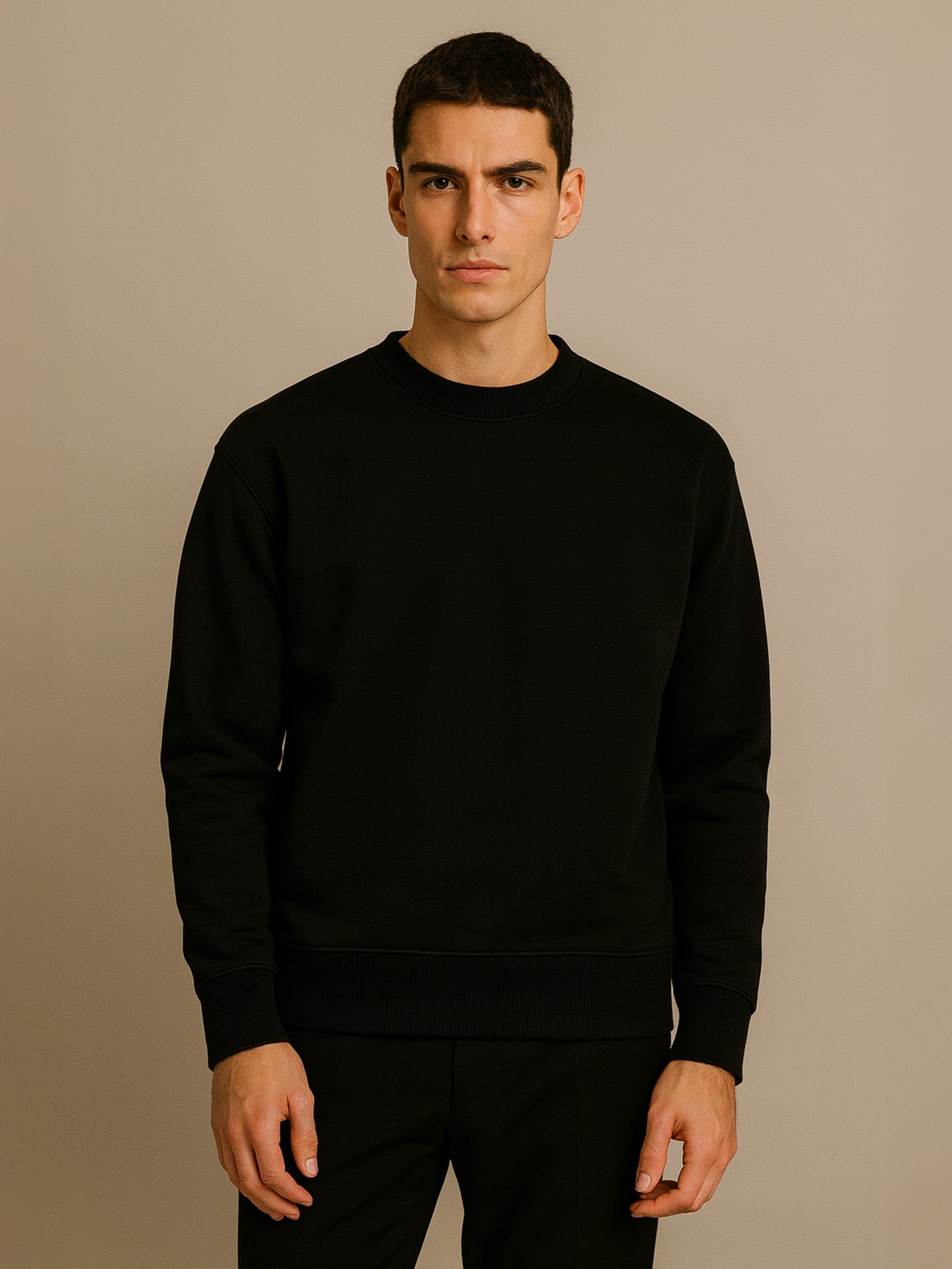 ORGANIC STRUCTURED SWEATSHIRT - Almônd