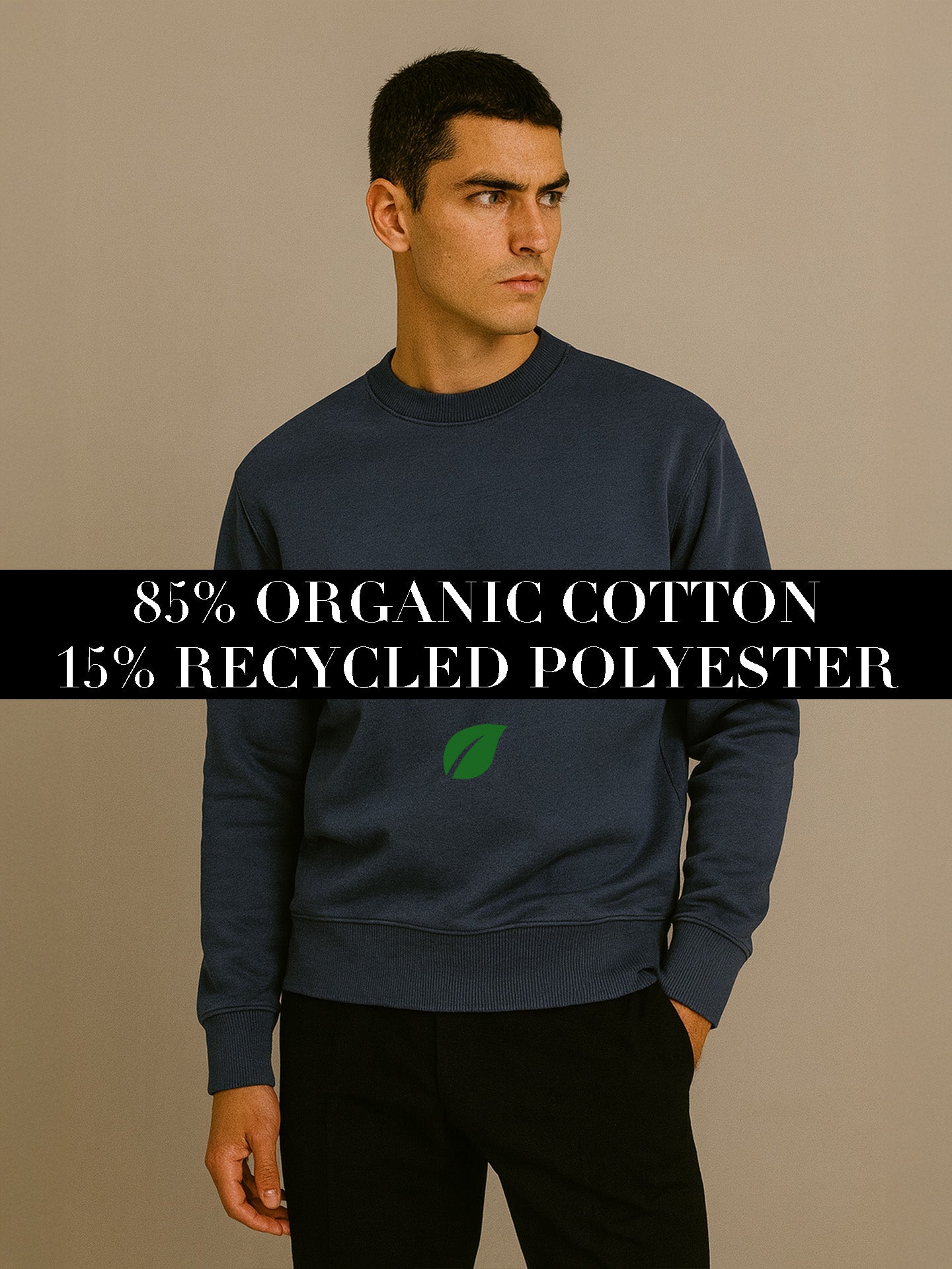 ORGANIC STRUCTURED SWEATSHIRT - Almônd
