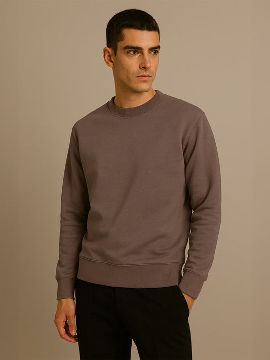 ORGANIC STRUCTURED SWEATSHIRT - Almônd