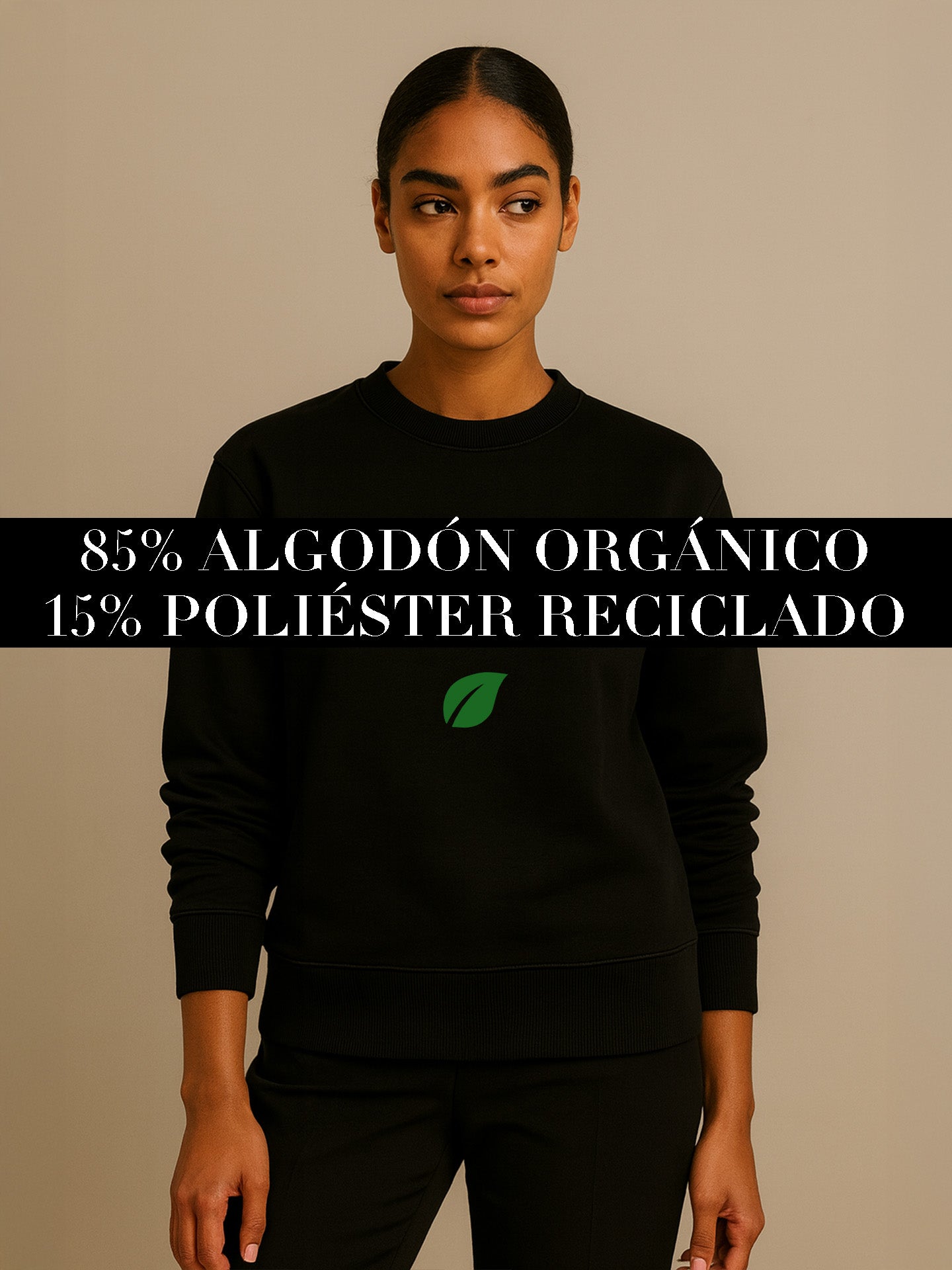 ORGANIC STRUCTURED SWEATSHIRT - Almônd