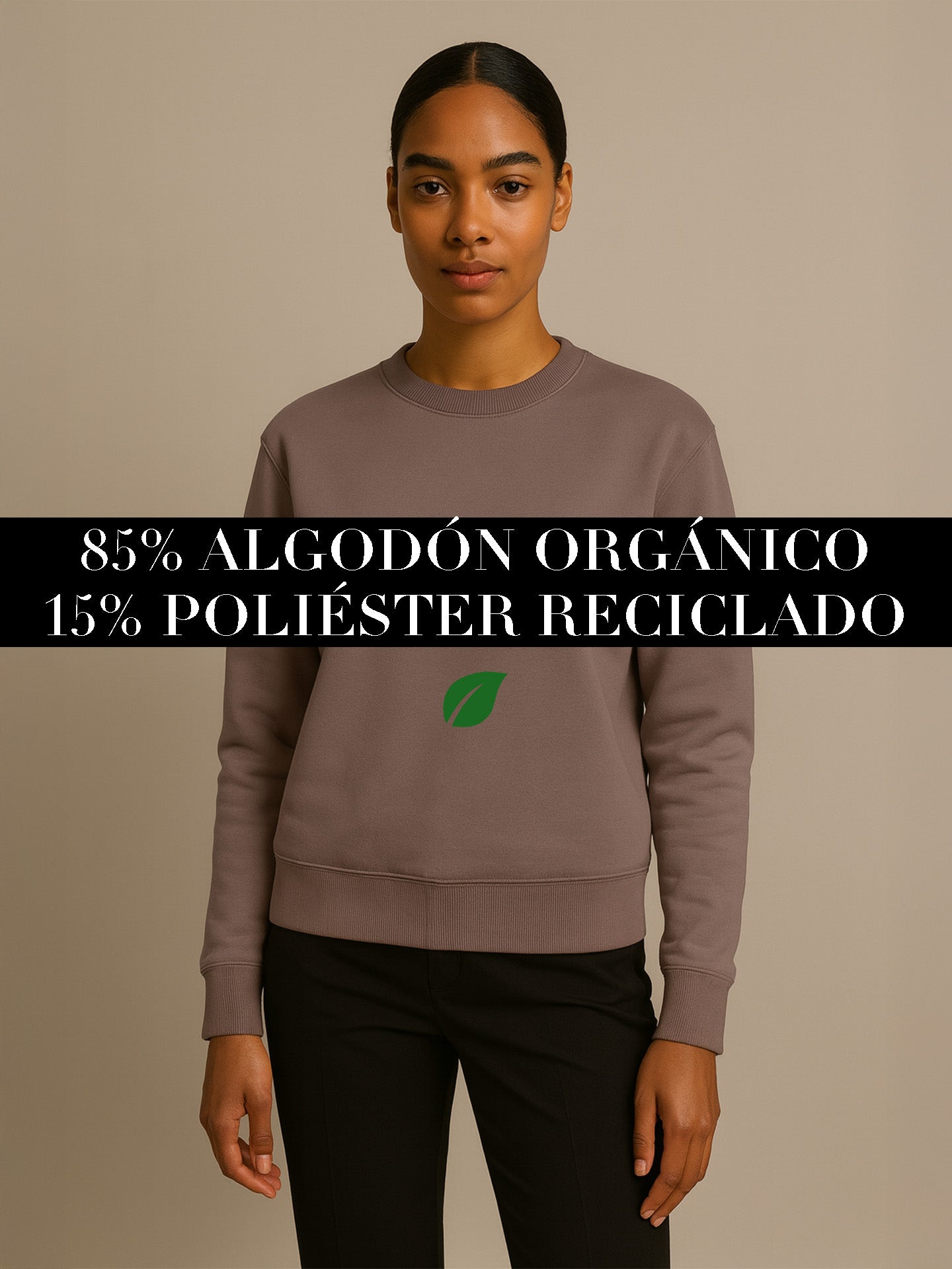 ORGANIC STRUCTURED SWEATSHIRT - Almônd