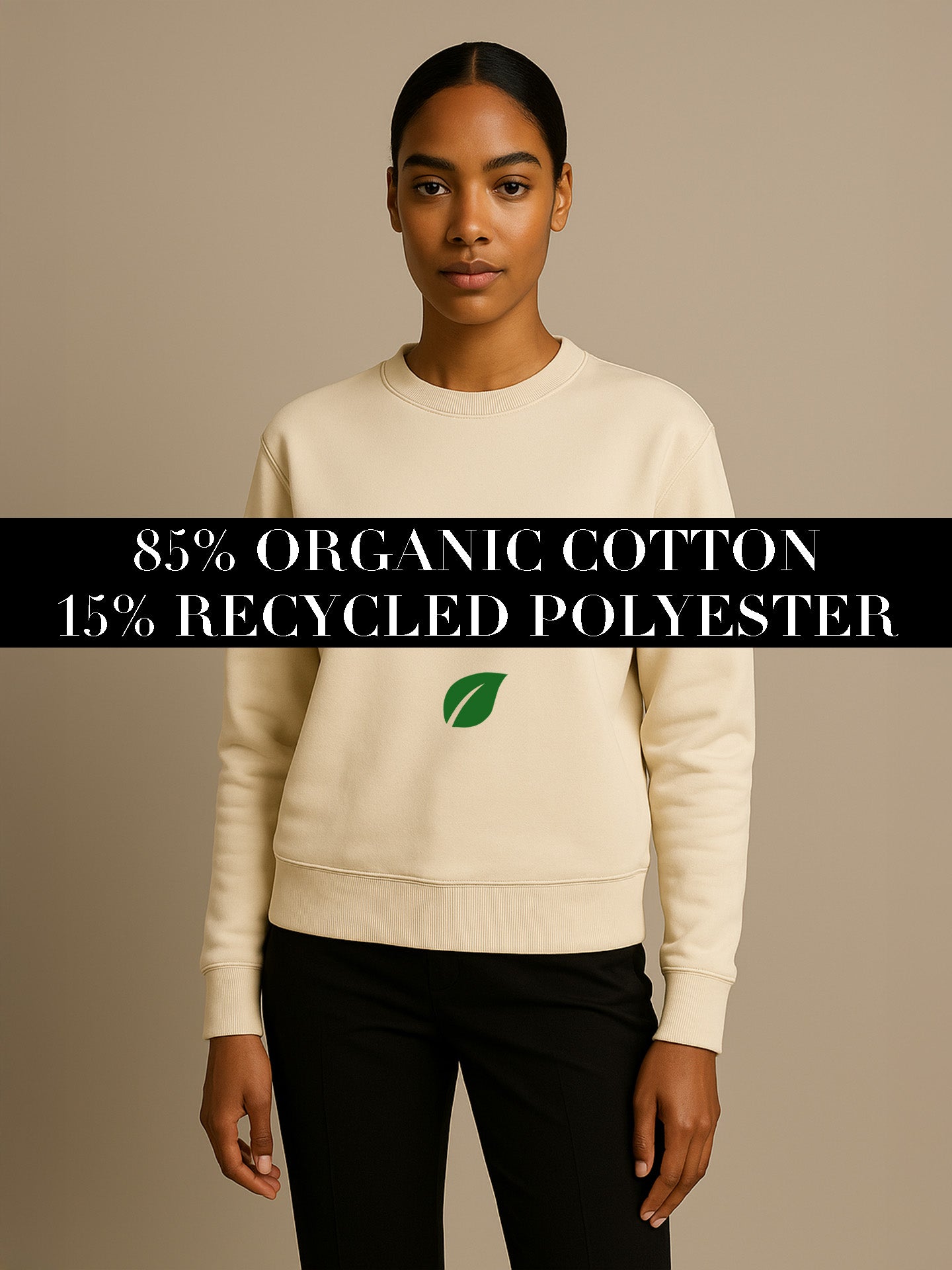 ORGANIC STRUCTURED SWEATSHIRT - Almônd