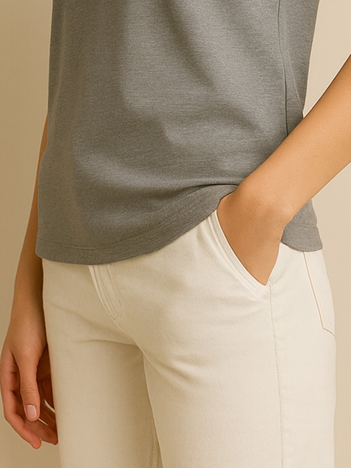 100% ORGANIC COTTON T-SHIRT - Almônd