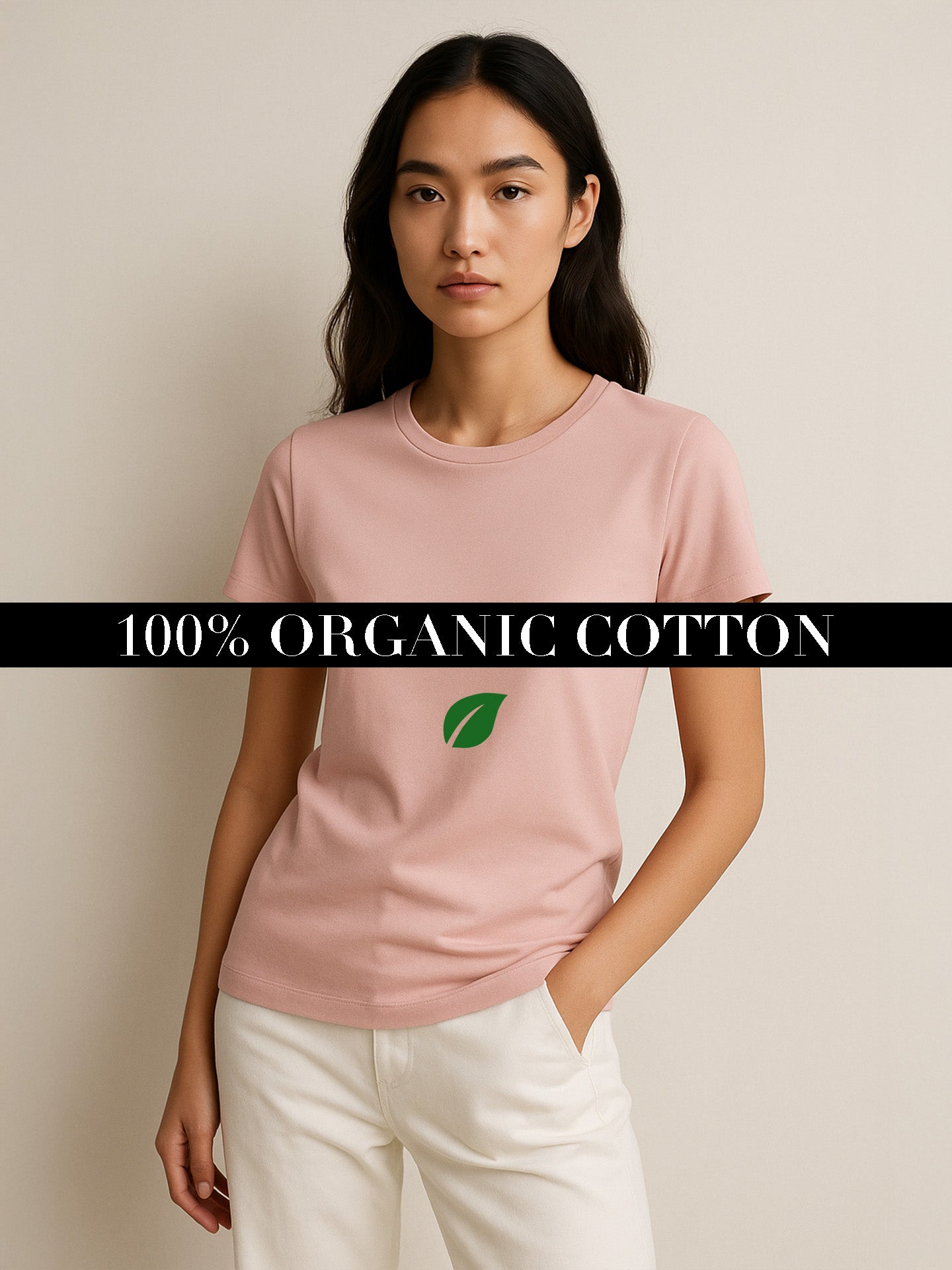 100% ORGANIC COTTON T-SHIRT - Almônd