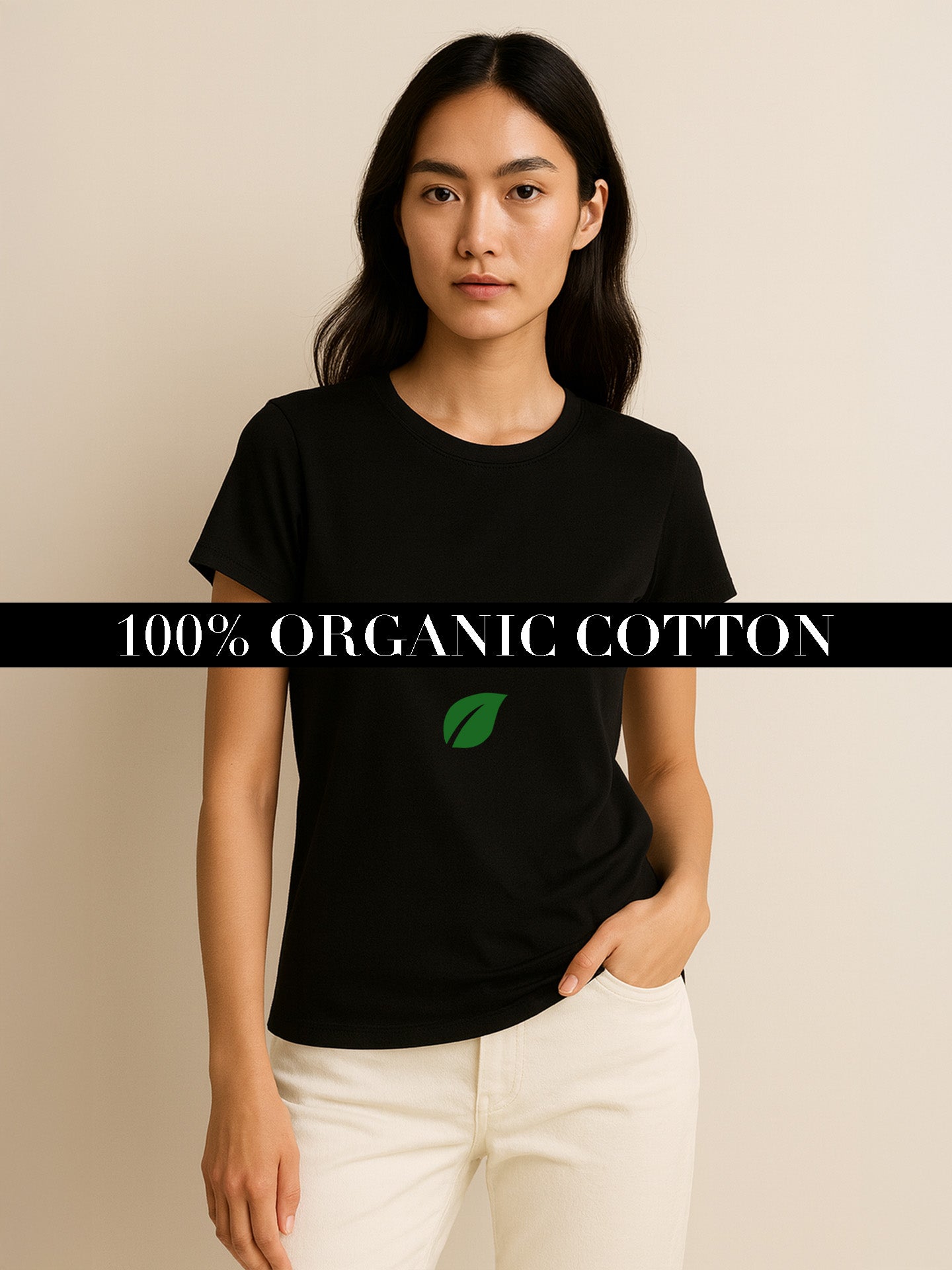 100% ORGANIC COTTON T-SHIRT - Almônd