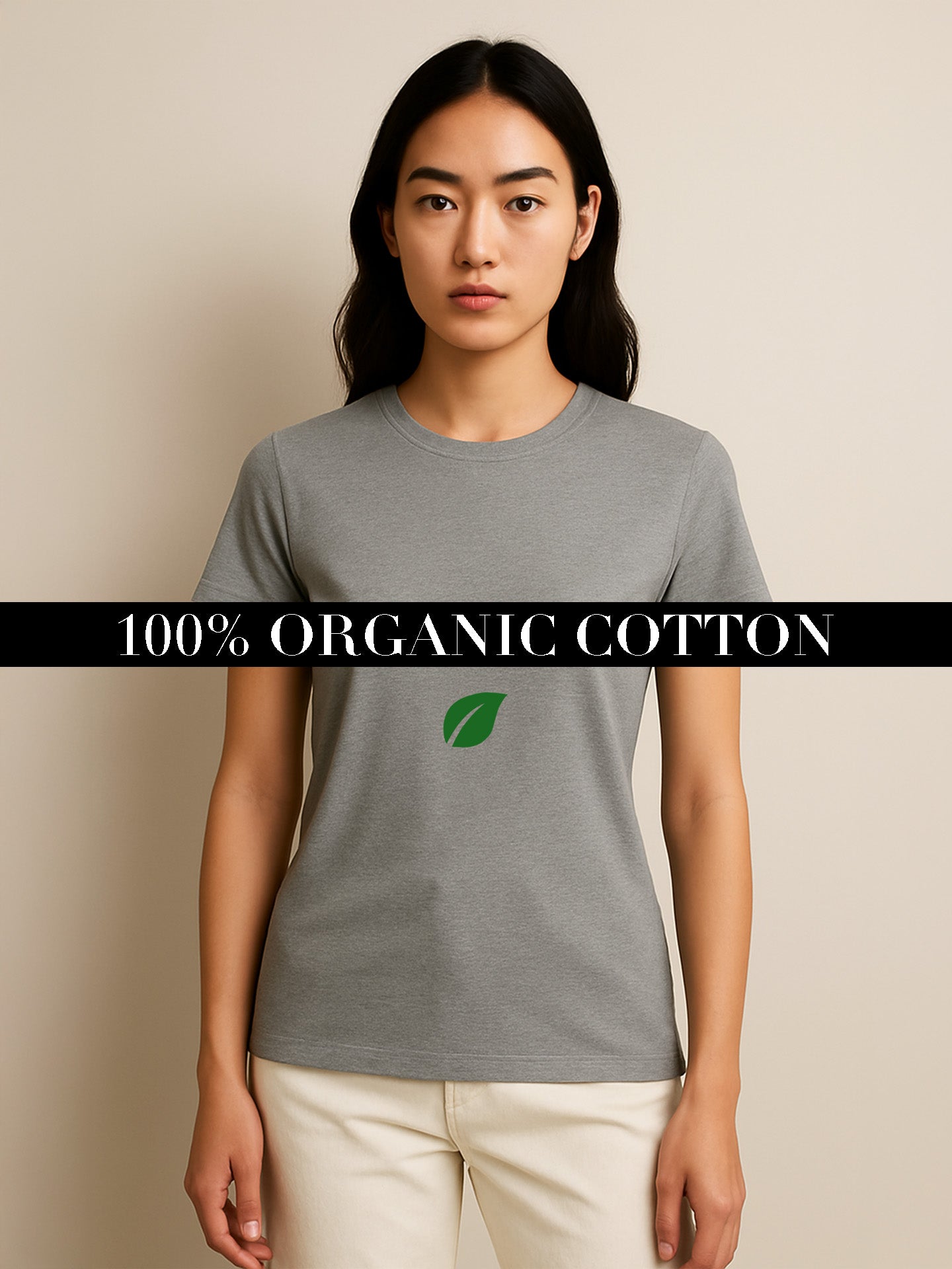 100% ORGANIC COTTON T-SHIRT - Almônd