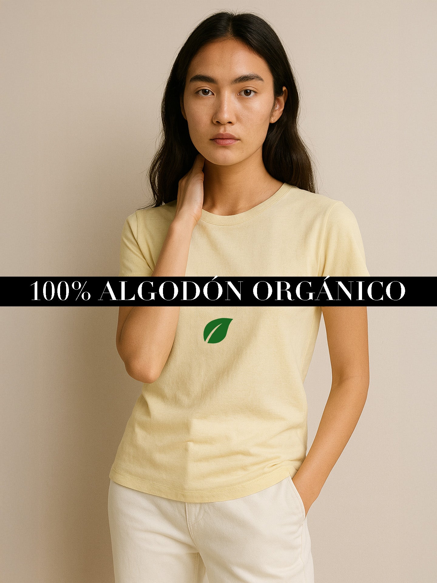 100% ORGANIC COTTON T-SHIRT - Almônd