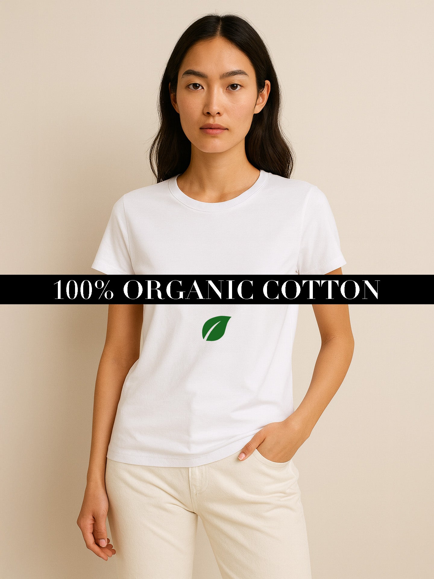 100% ORGANIC COTTON T-SHIRT - Almônd