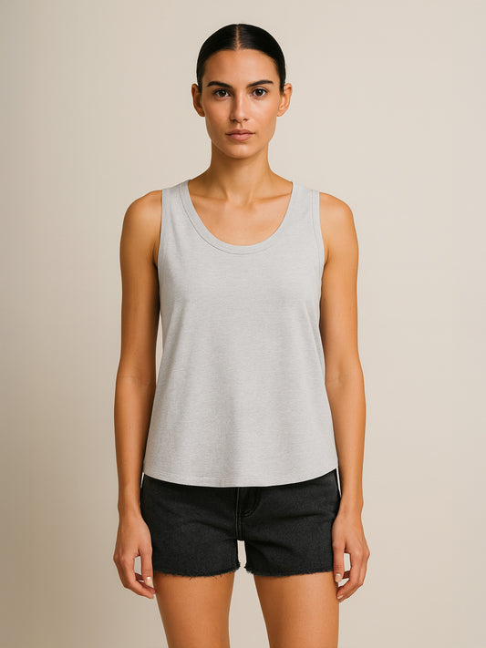 ORGANIC COTTON LOOSE TANK TOP - Almônd