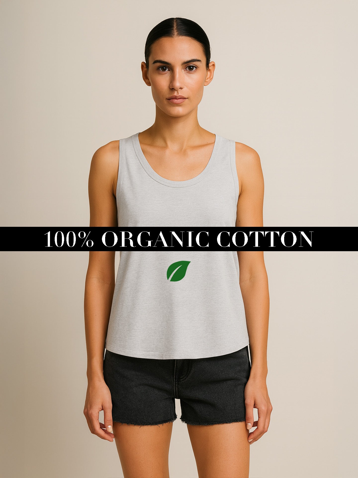 ORGANIC COTTON LOOSE TANK TOP - Almônd