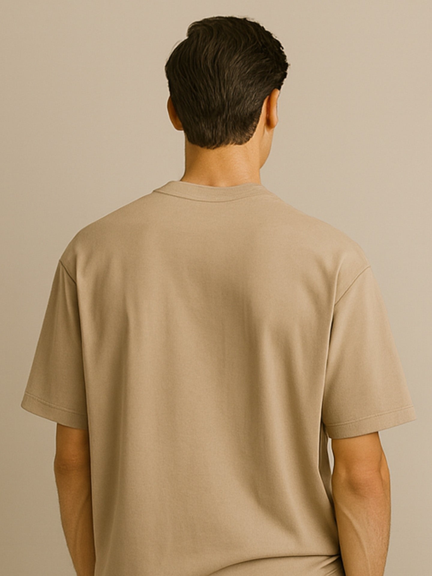 100% ORGANIC COTTON OVERSIZED T-SHIRT - Almônd