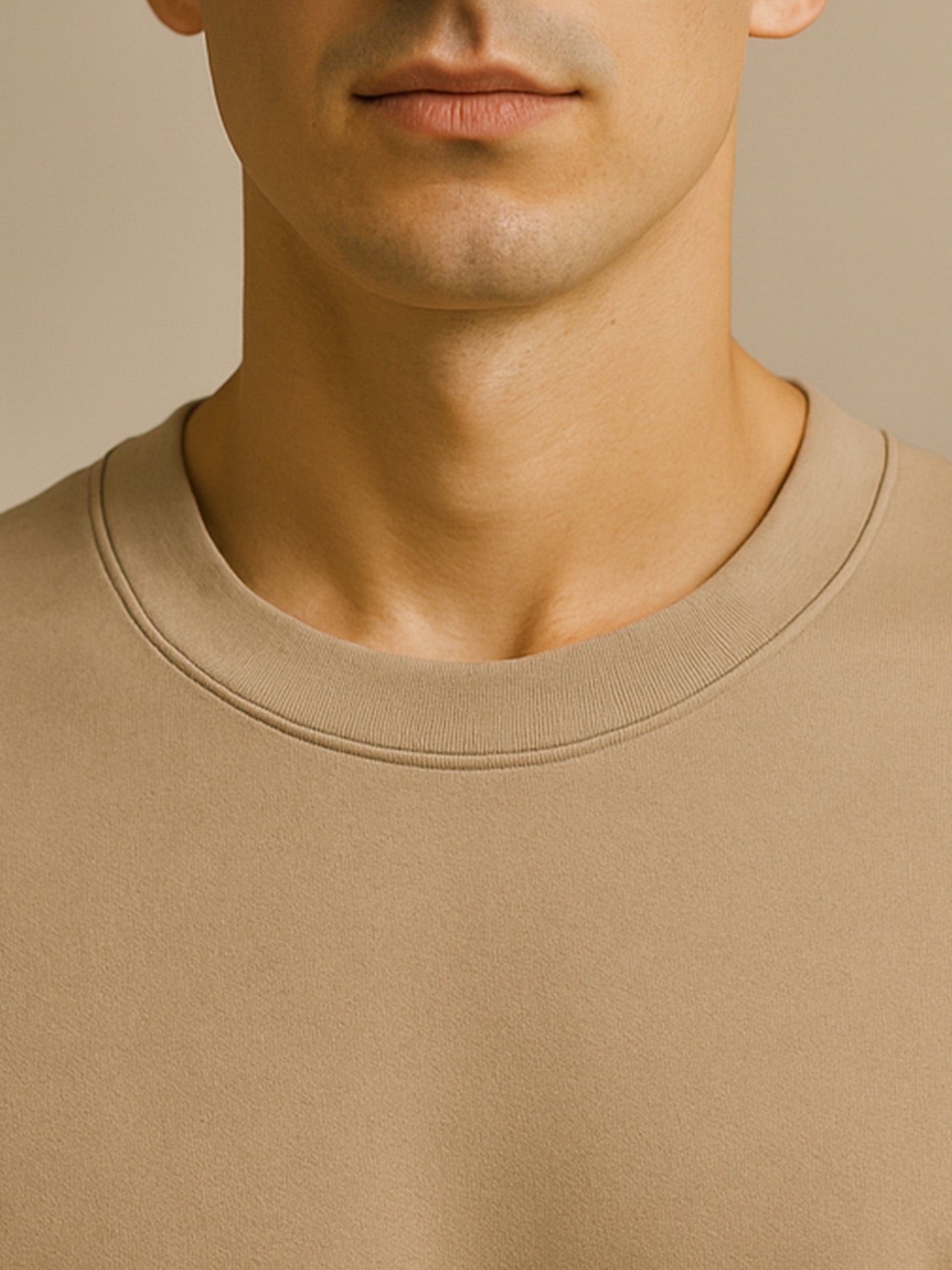 100% ORGANIC COTTON OVERSIZED T-SHIRT - Almônd
