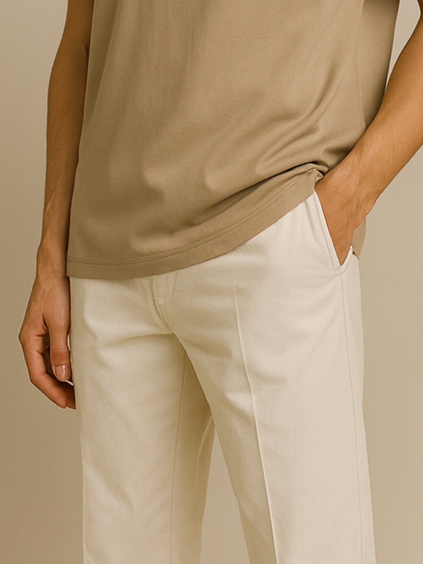 100% ORGANIC COTTON OVERSIZED T-SHIRT - Almônd