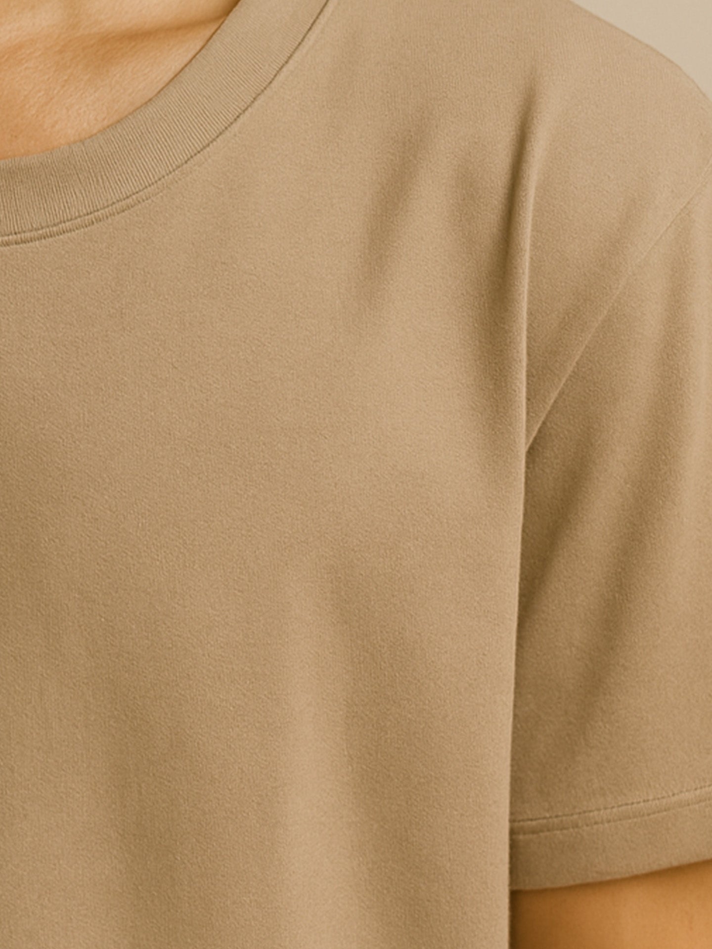 100% ORGANIC COTTON OVERSIZED T-SHIRT - Almônd