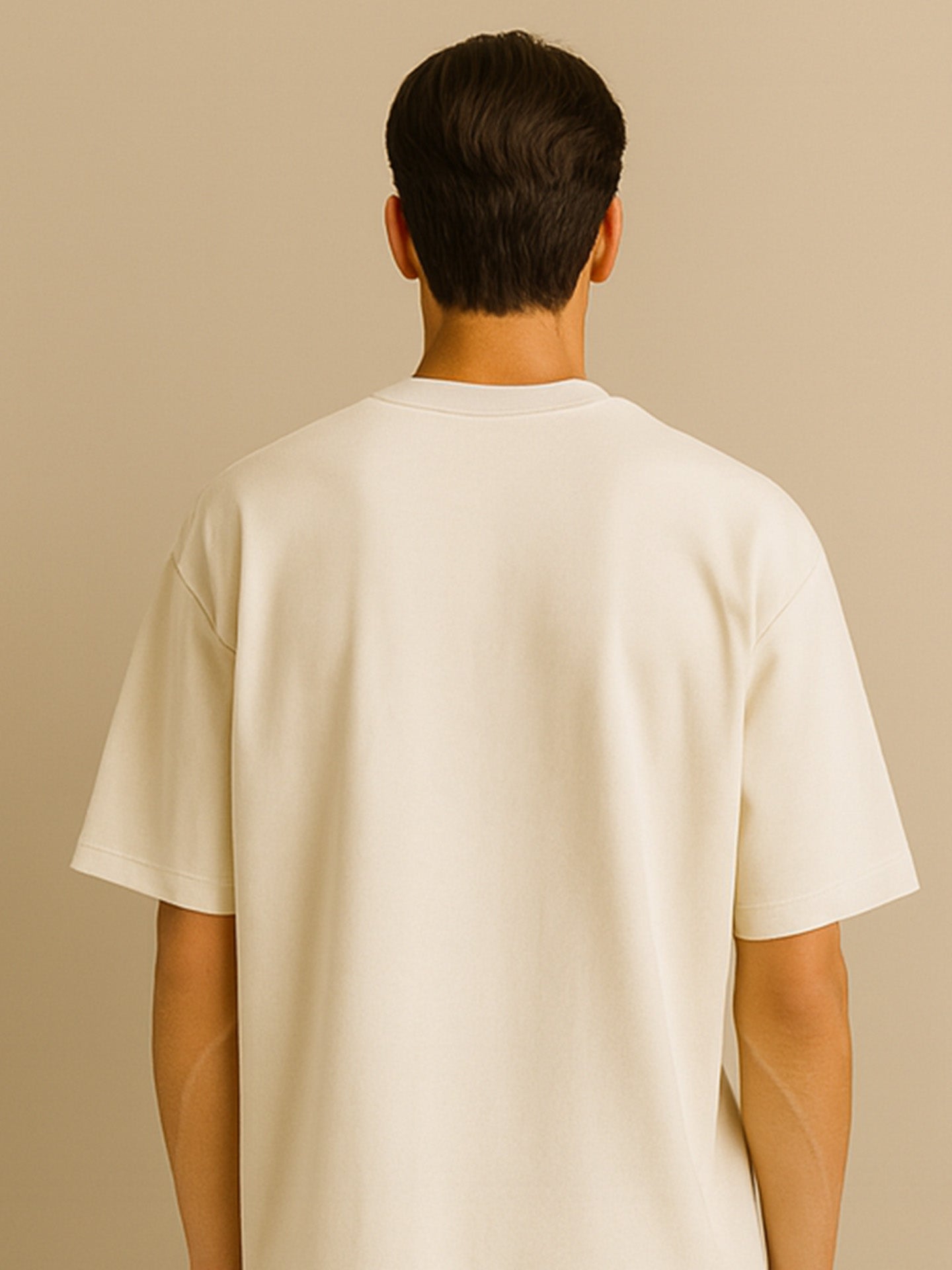 100% ORGANIC COTTON OVERSIZED T-SHIRT - Almônd