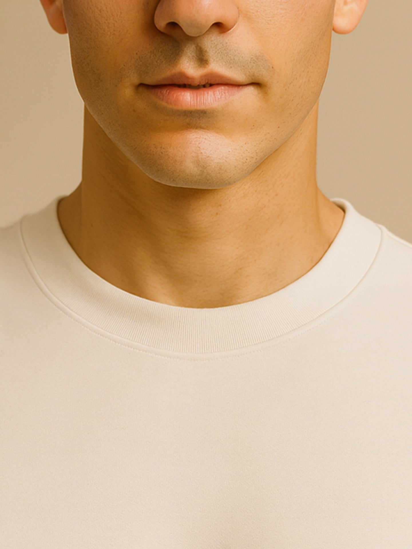 100% ORGANIC COTTON OVERSIZED T-SHIRT - Almônd