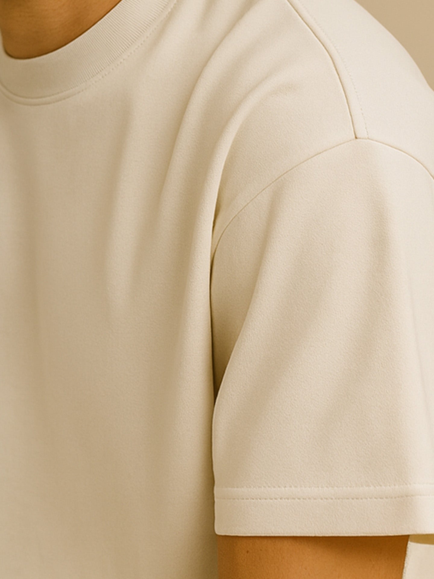 100% ORGANIC COTTON OVERSIZED T-SHIRT - Almônd