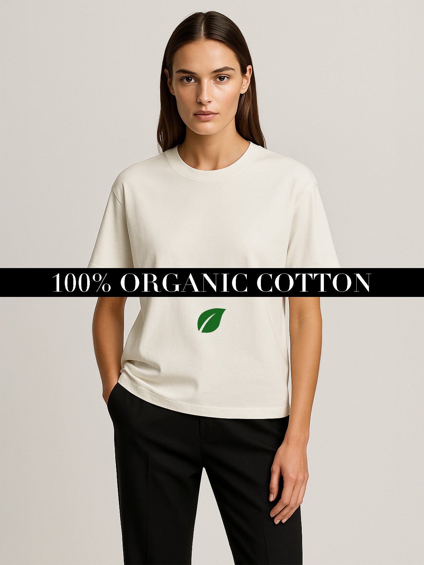 100% ORGANIC COTTON OVERSIZED T-SHIRT - Almônd