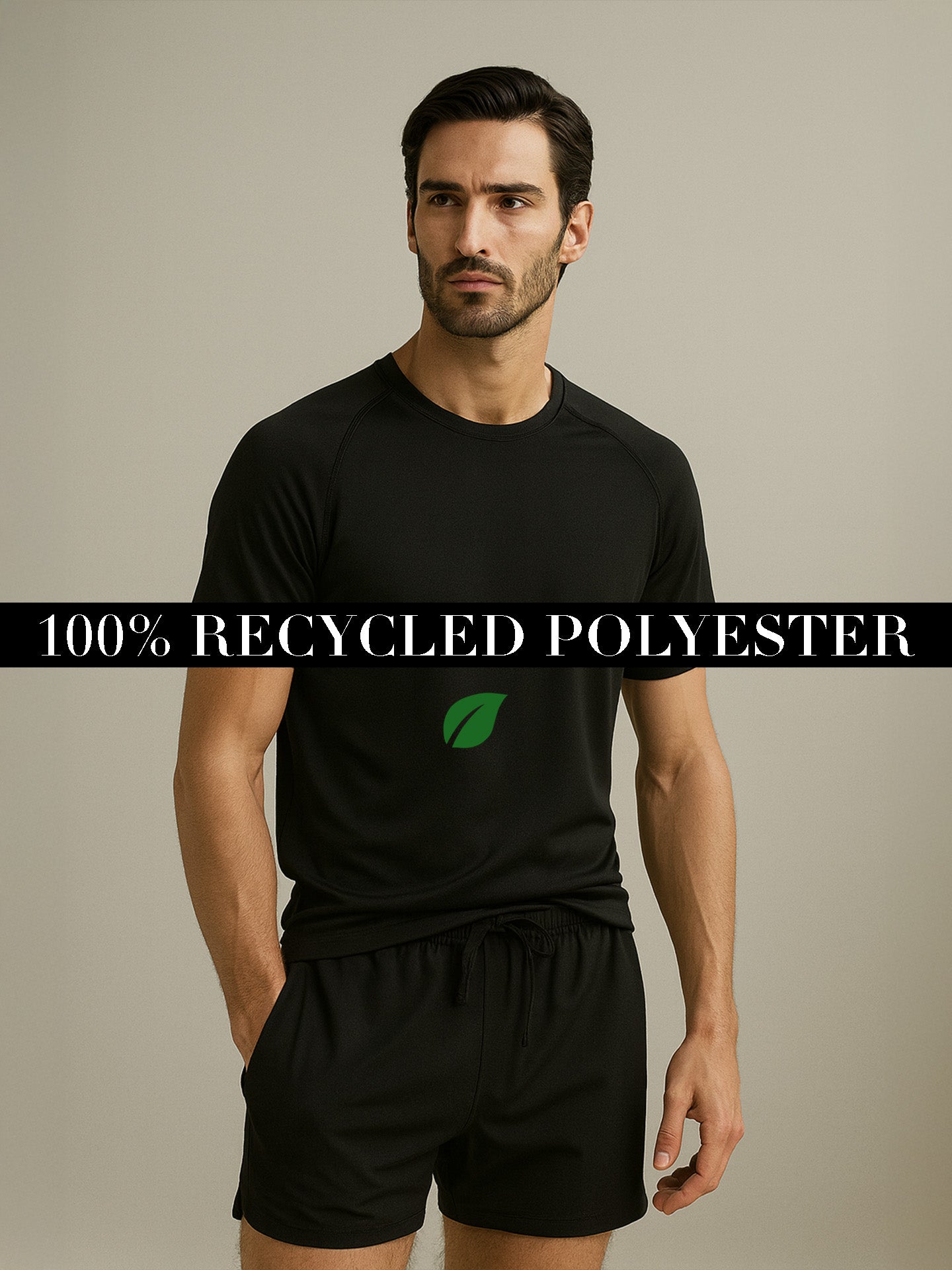 100% RECYCLED SPORTS T-SHIRT - Almônd