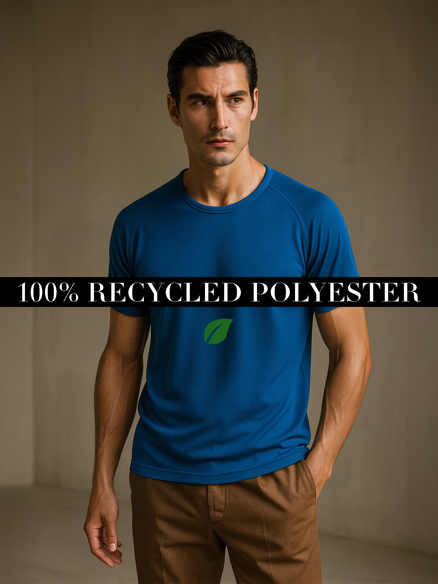 100% RECYCLED SPORTS T-SHIRT - Almônd