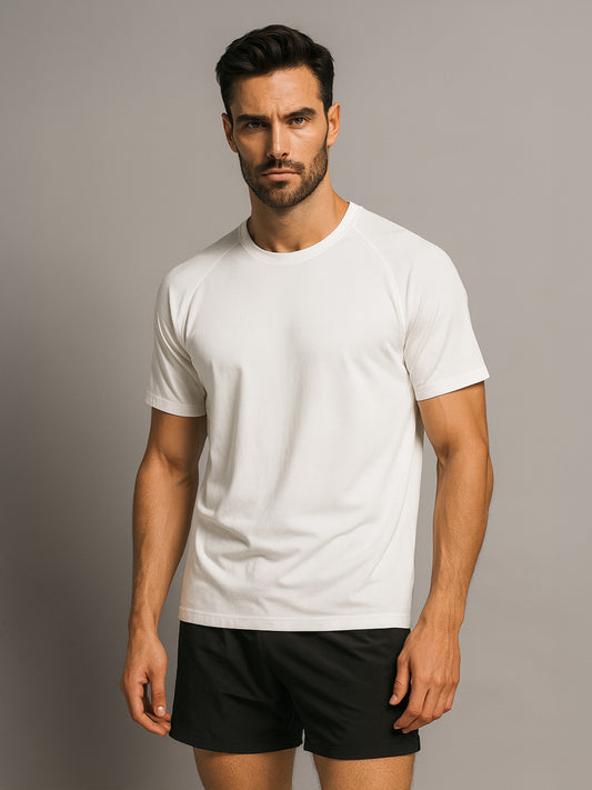 100% RECYCLED SPORTS T-SHIRT - Almônd