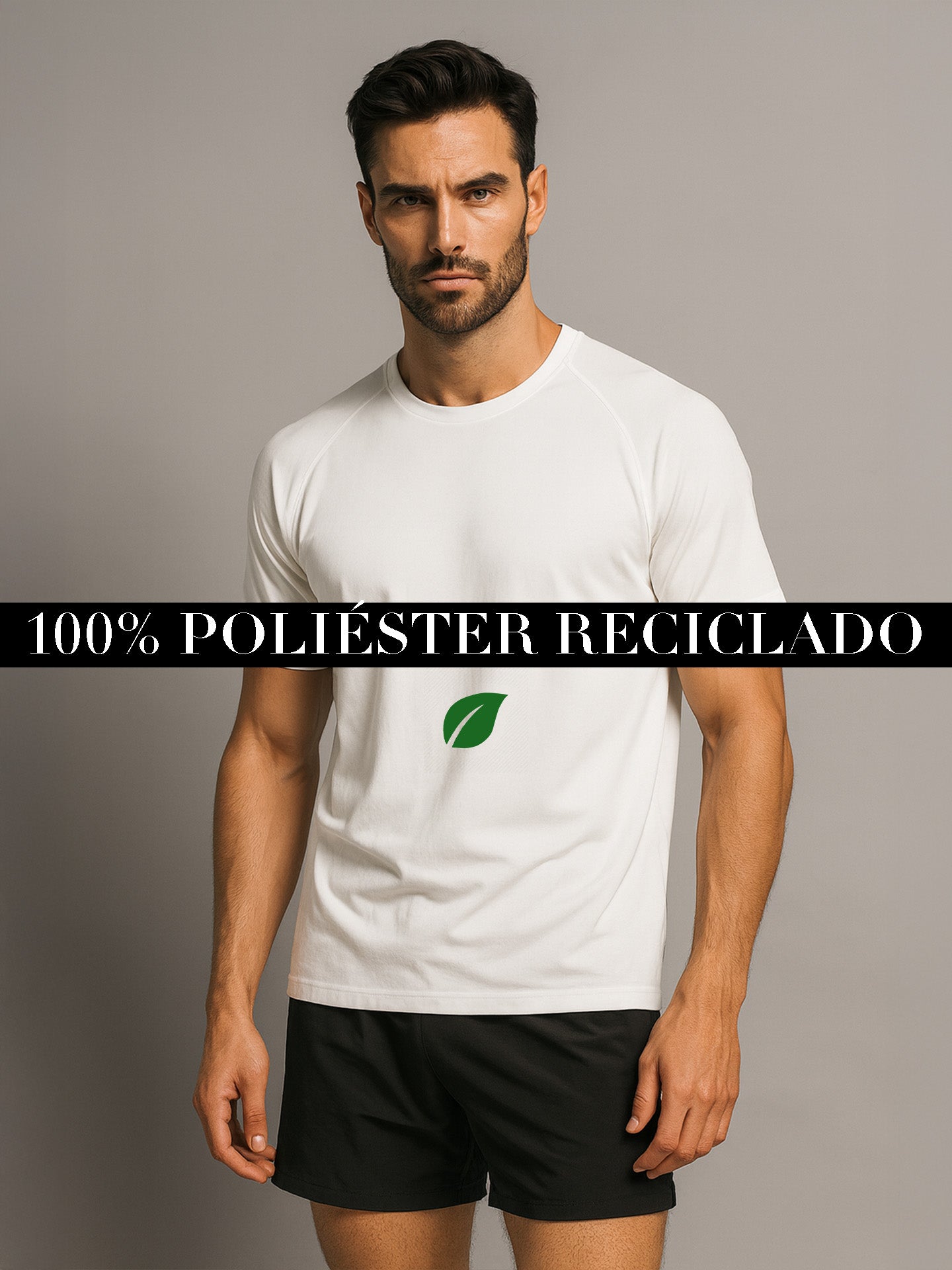 100% RECYCLED SPORTS T-SHIRT - Almônd