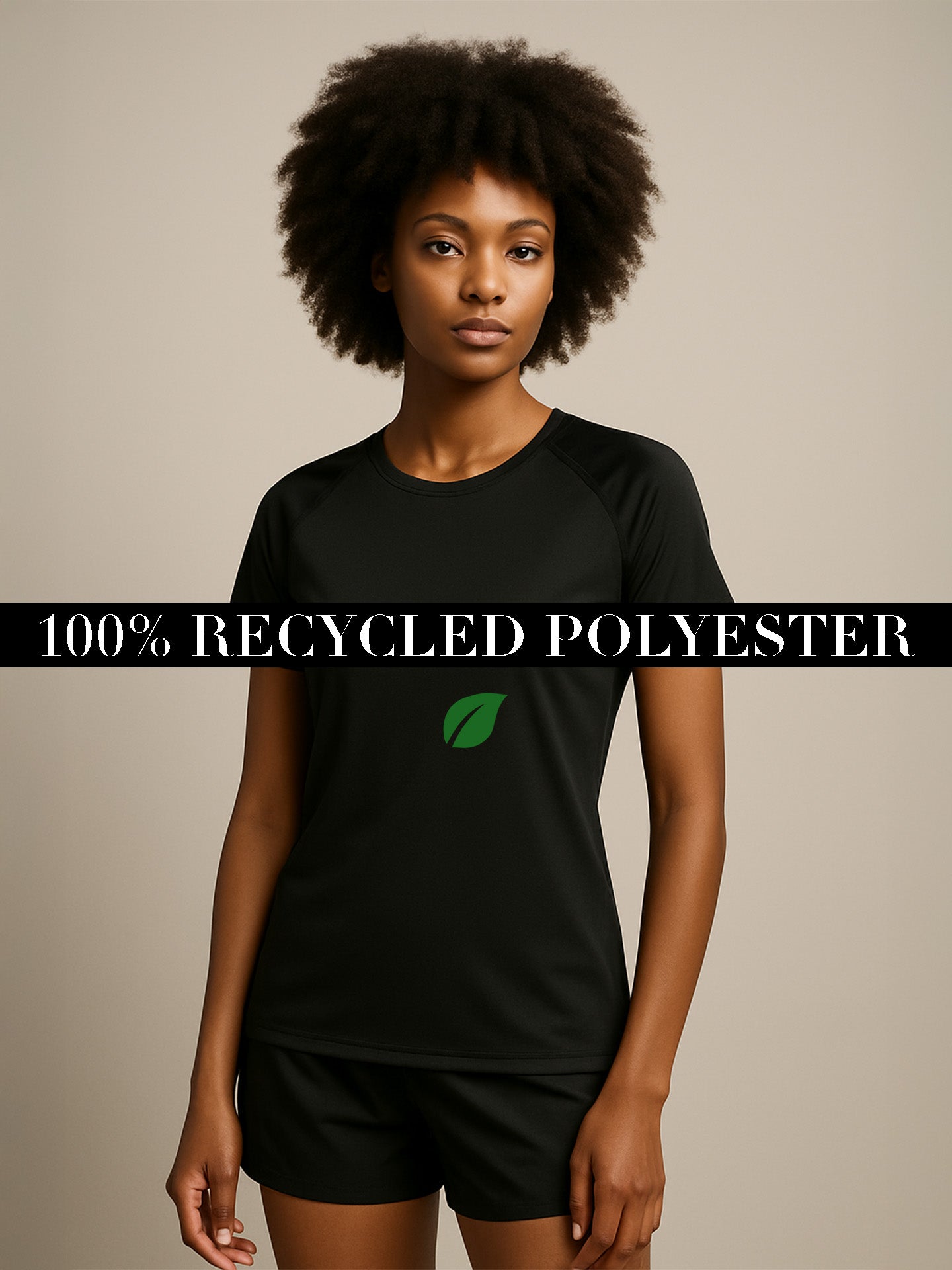 100% RECYCLED SPORTS T-SHIRT - Almônd
