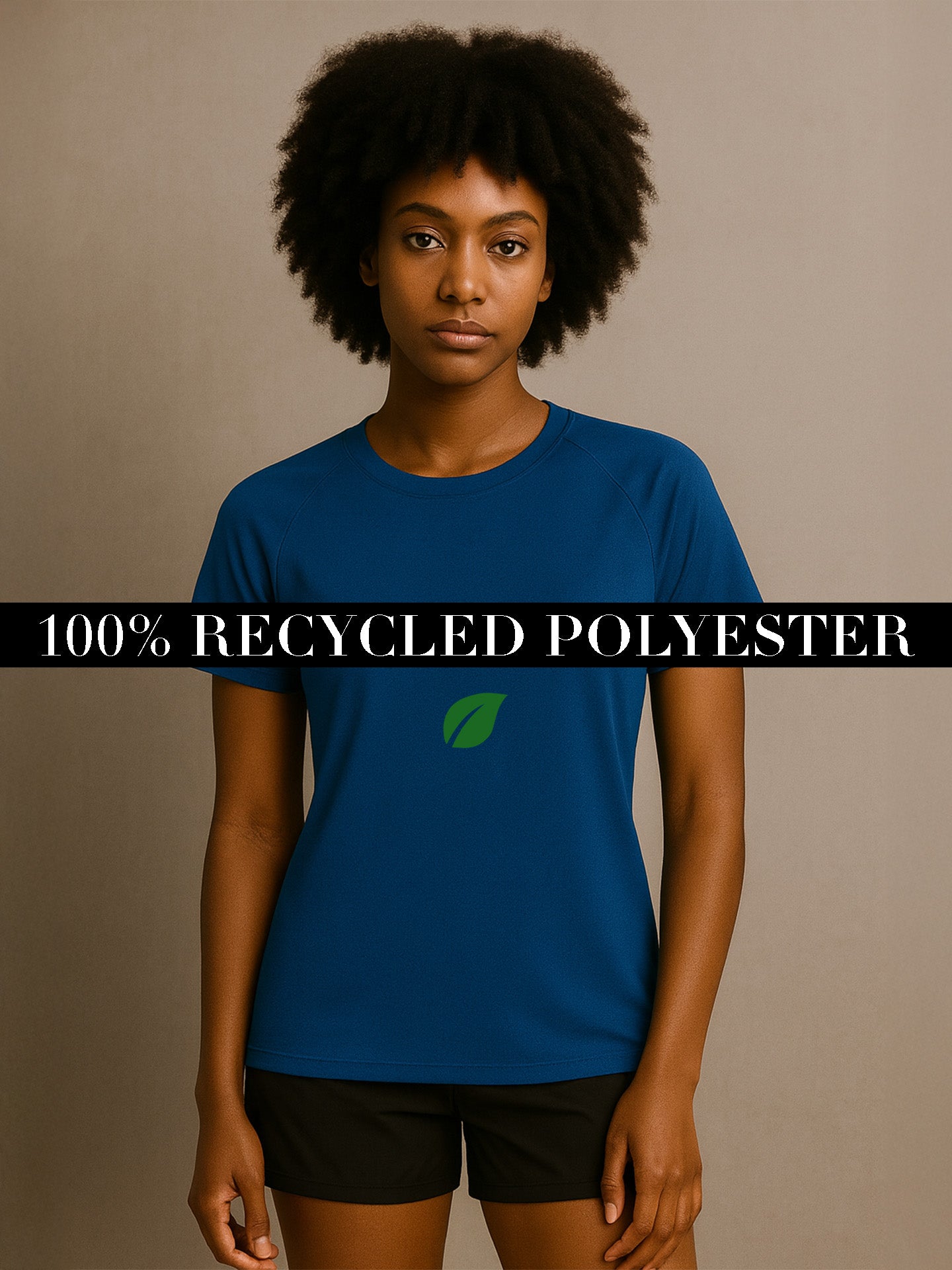 100% RECYCLED SPORTS T-SHIRT - Almônd
