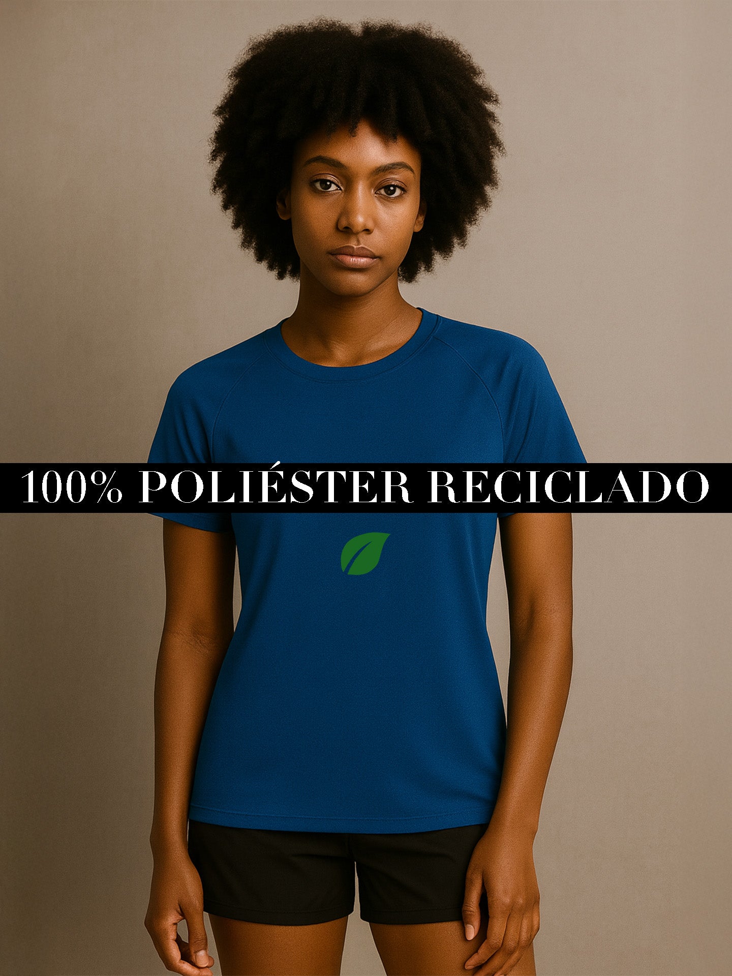 100% RECYCLED SPORTS T-SHIRT - Almônd