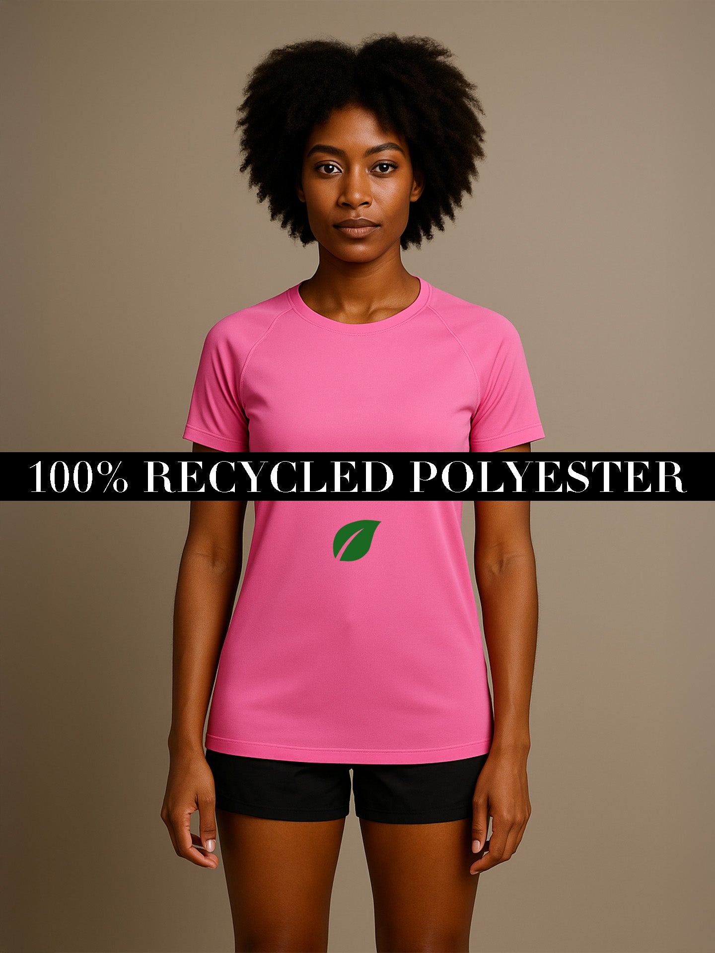 100% RECYCLED SPORTS T-SHIRT - Almônd