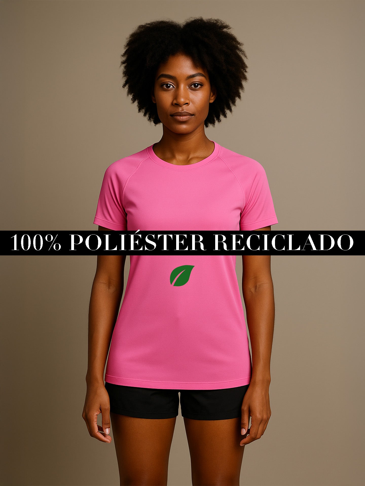 100% RECYCLED SPORTS T-SHIRT - Almônd
