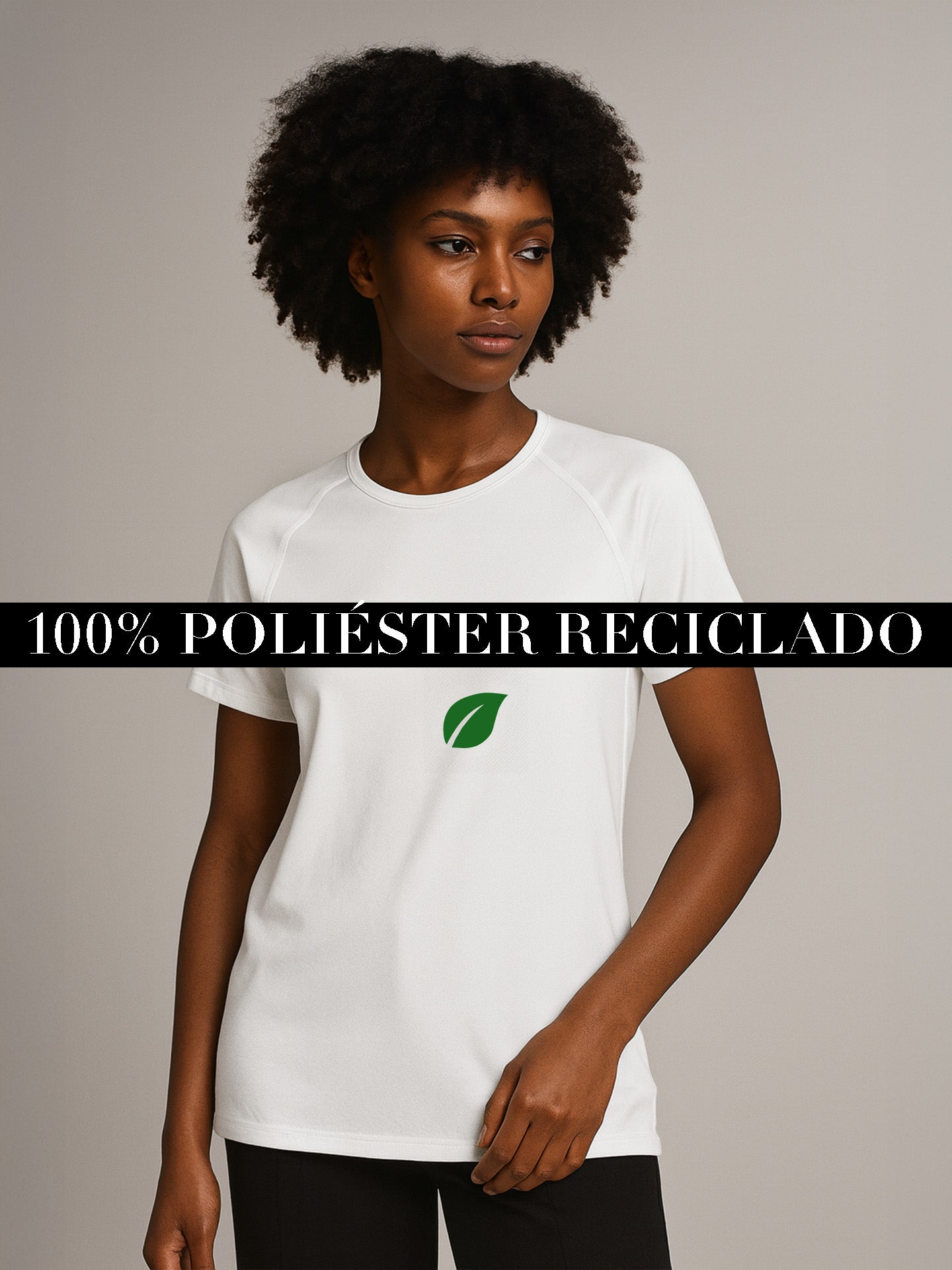 100% RECYCLED SPORTS T-SHIRT - Almônd