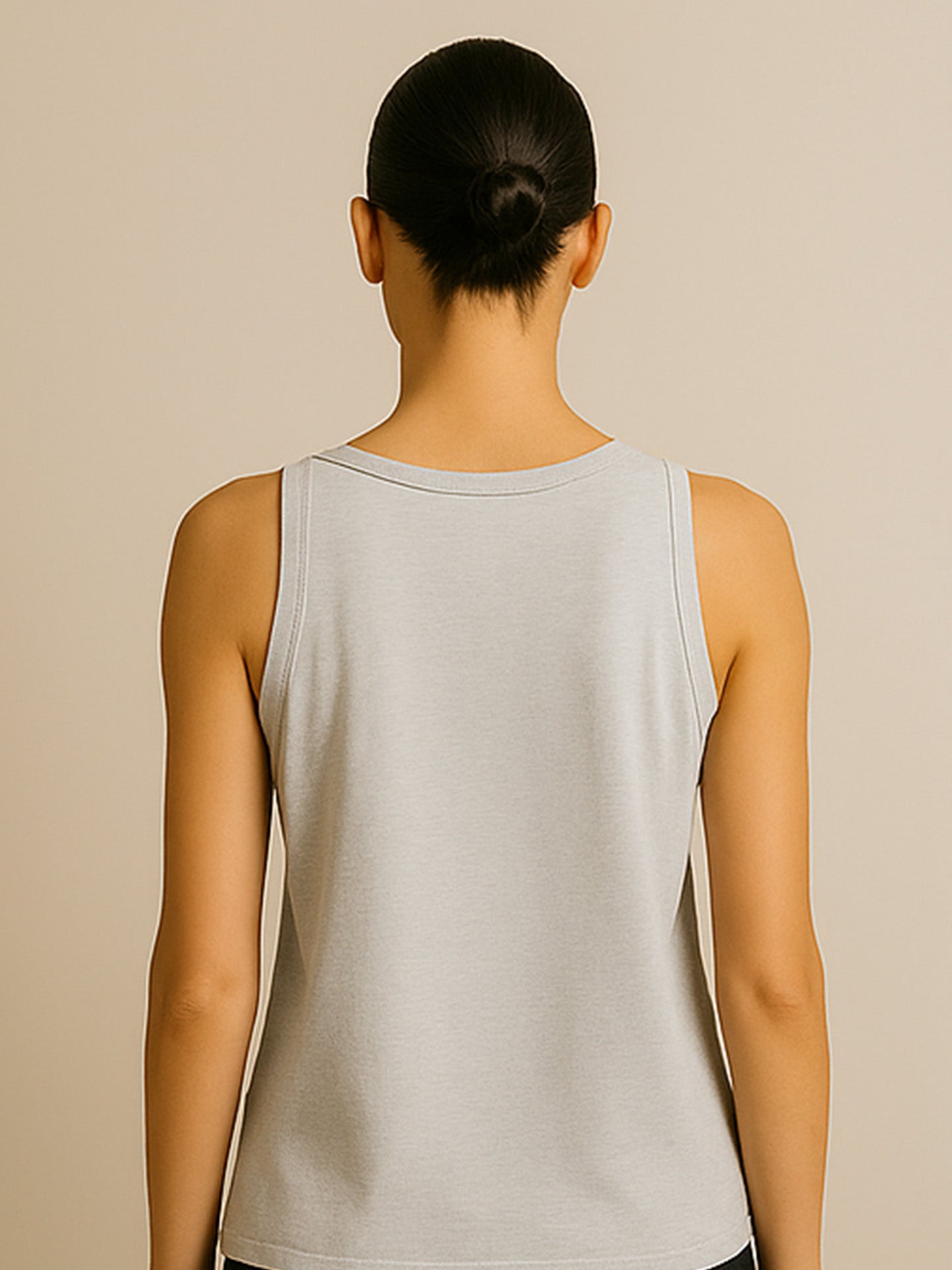ORGANIC COTTON LOOSE TANK TOP - Almônd
