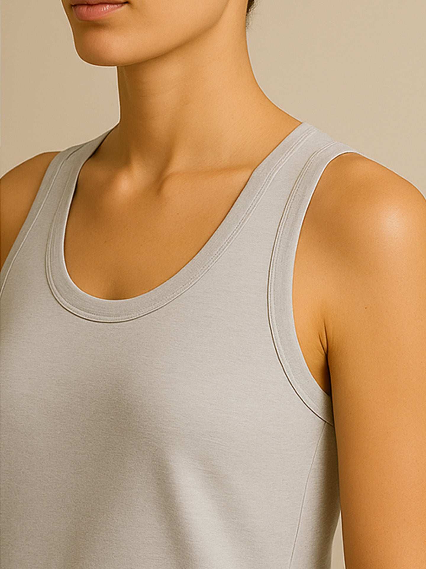 ORGANIC COTTON LOOSE TANK TOP - Almônd