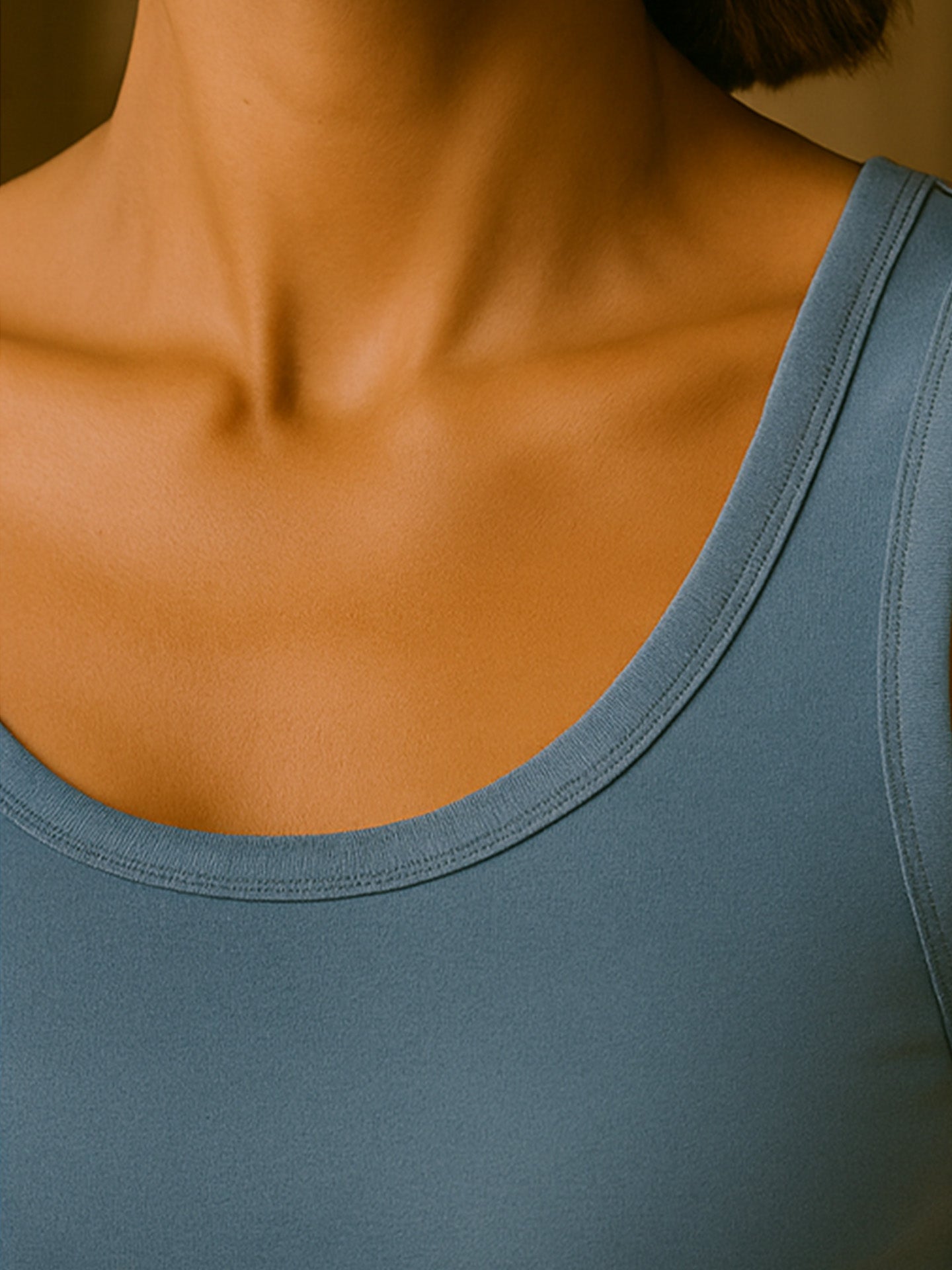 ORGANIC COTTON SLIM FIT TANK TOP - Almônd