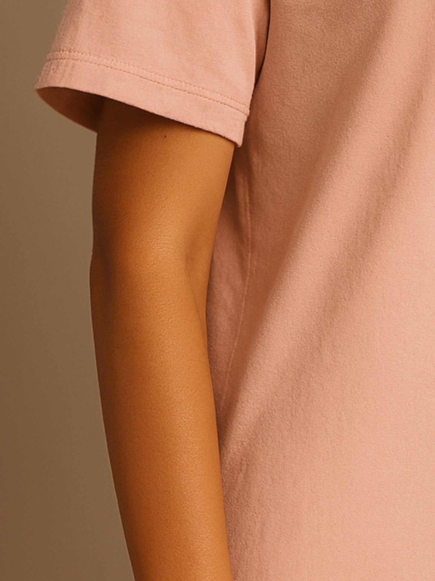 ORGANIC COTTON VINTAGE T-SHIRT DRESS - Almônd