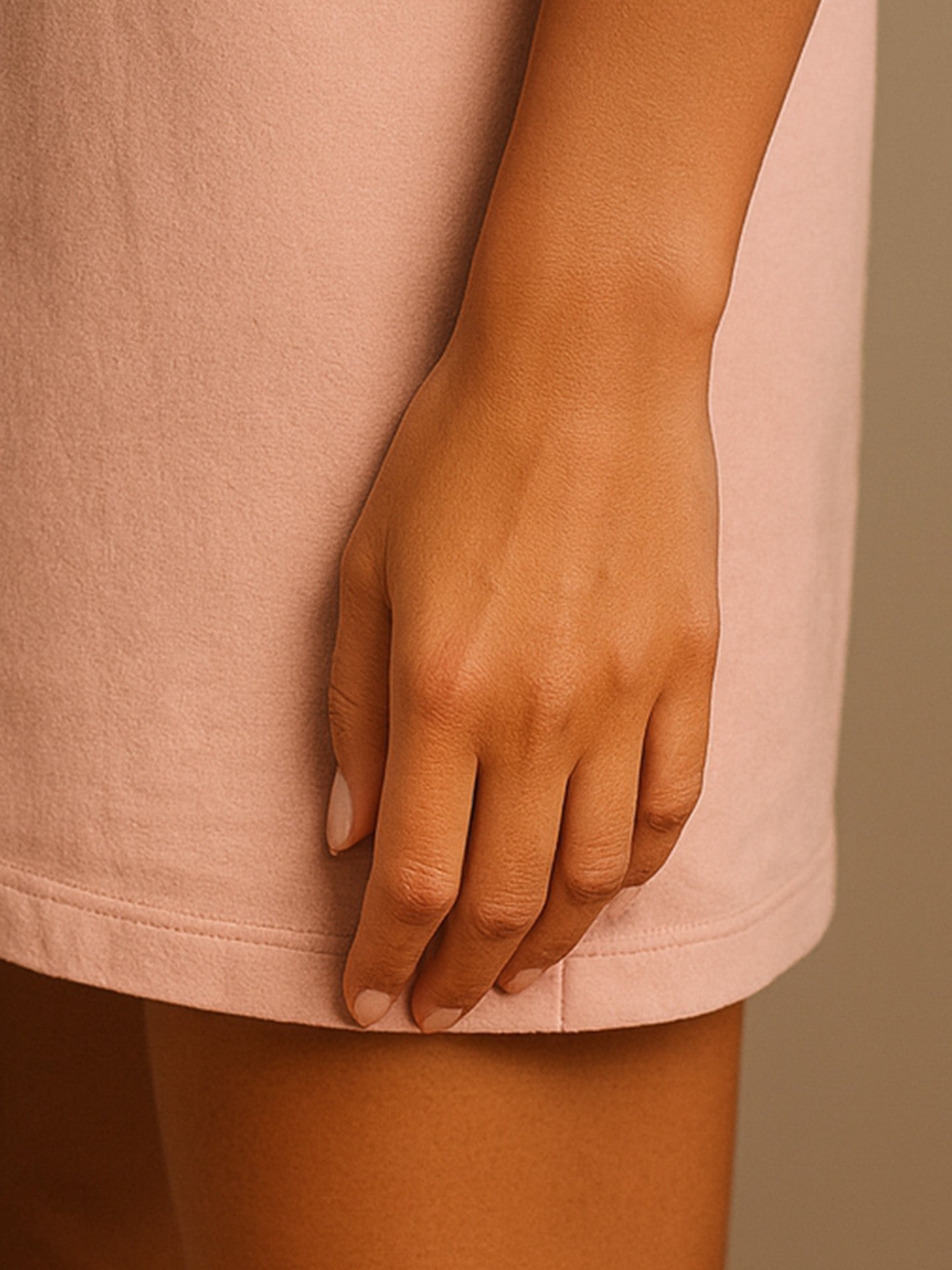 ORGANIC COTTON VINTAGE T-SHIRT DRESS - Almônd