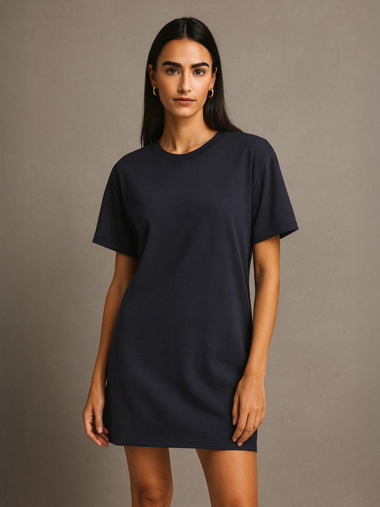ORGANIC COTTON VINTAGE T-SHIRT DRESS - Almônd