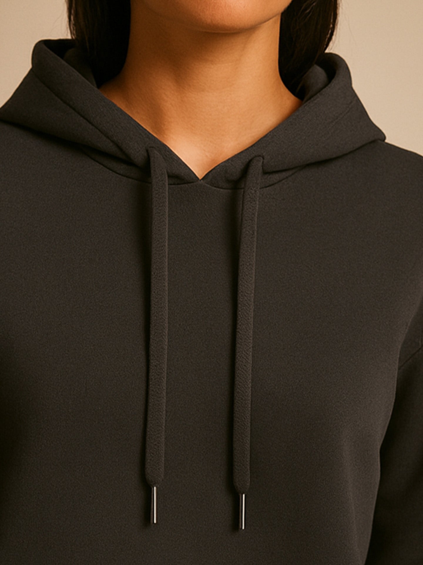 ORGANIC & RECYCLED HOODIE DRESS - Almônd