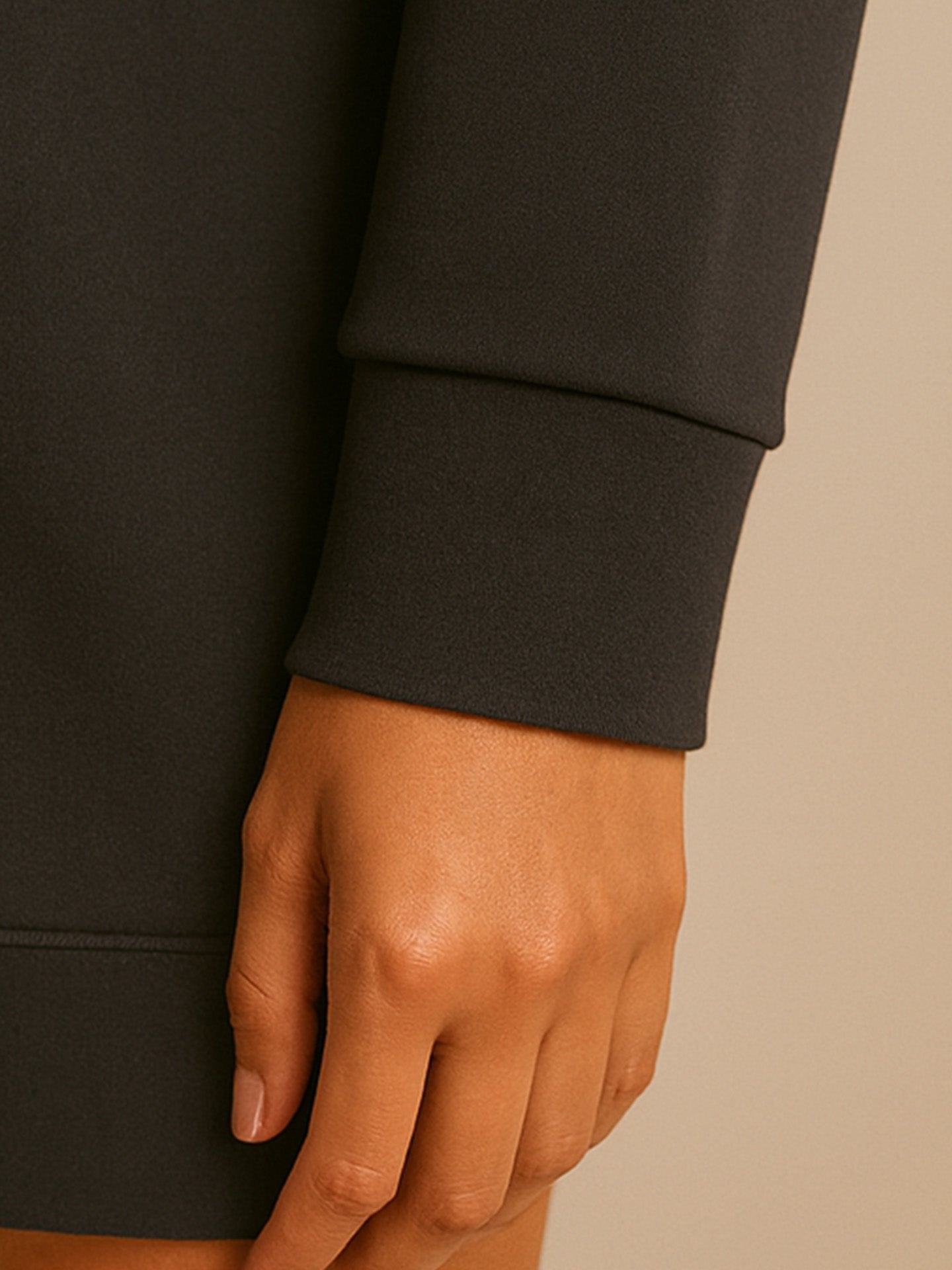 ORGANIC & RECYCLED HOODIE DRESS - Almônd