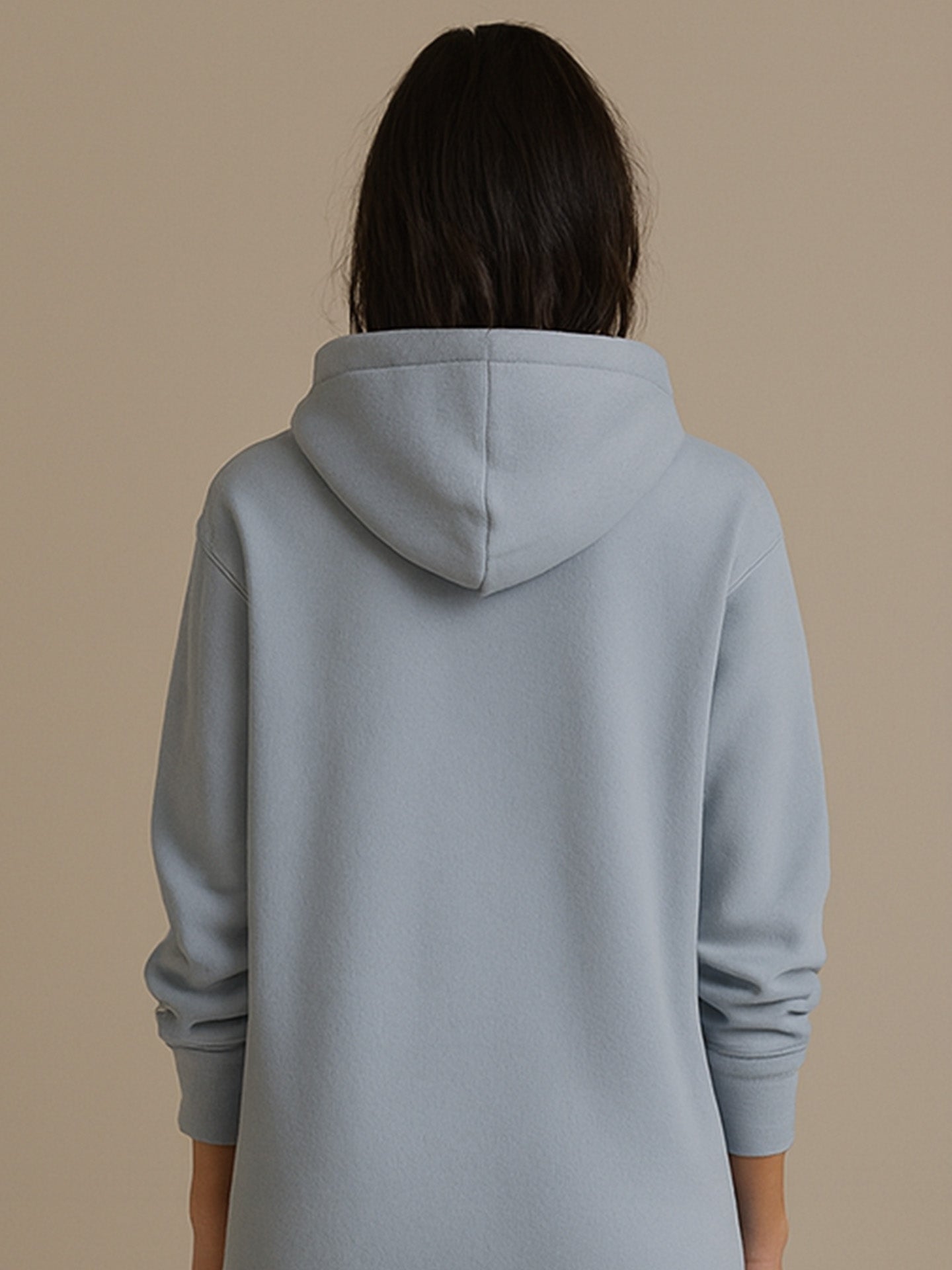 ORGANIC & RECYCLED HOODIE DRESS - Almônd
