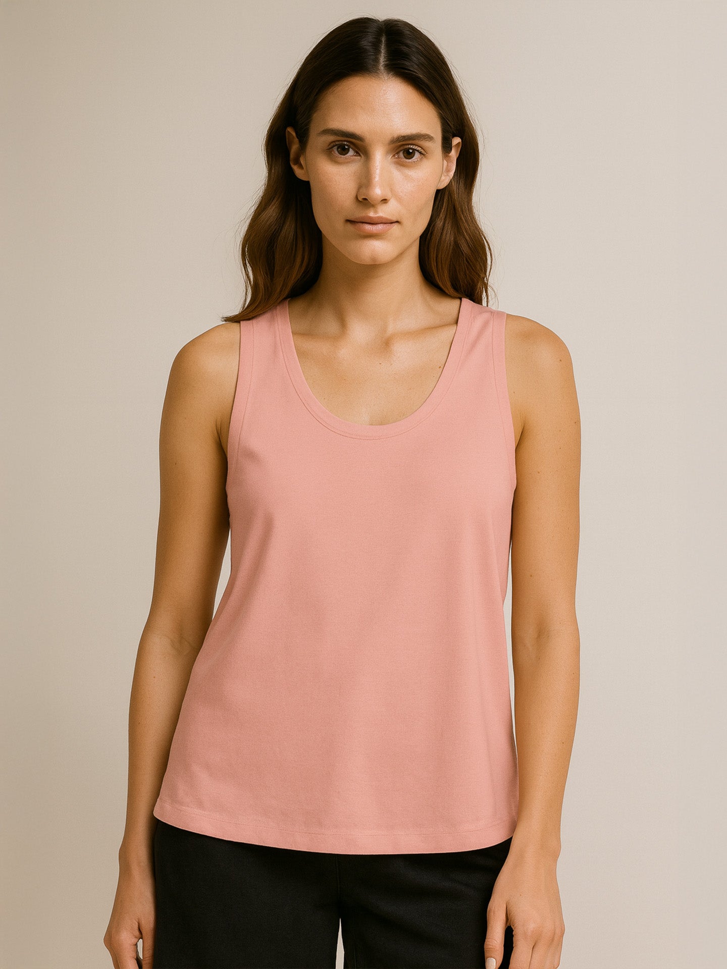 ORGANIC COTTON LOOSE TANK TOP - Almônd