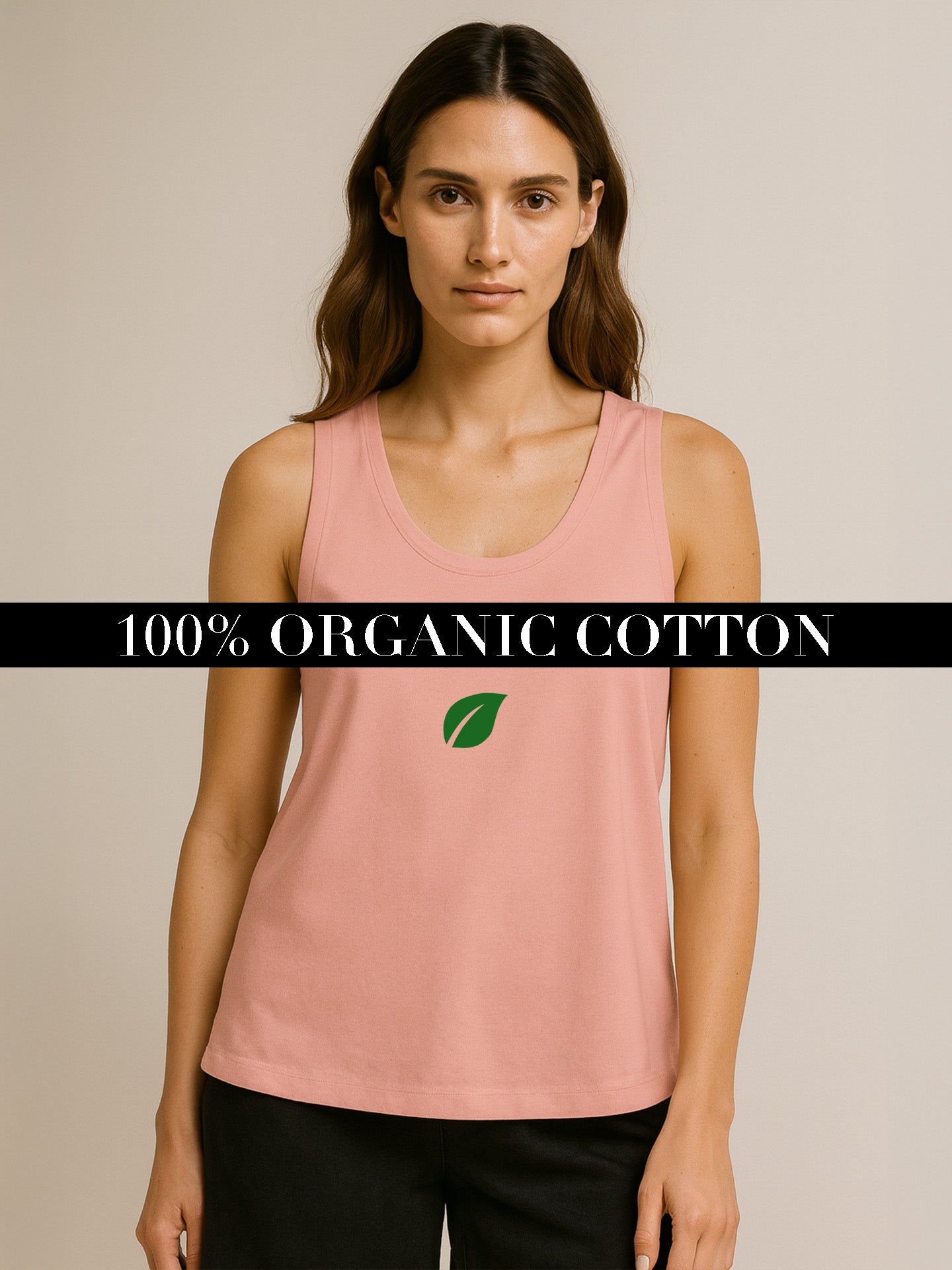 ORGANIC COTTON LOOSE TANK TOP - Almônd