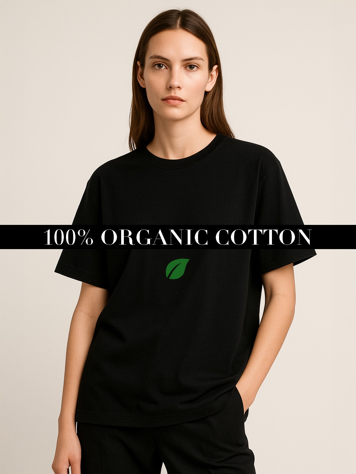 100% ORGANIC COTTON OVERSIZED T-SHIRT - Almônd