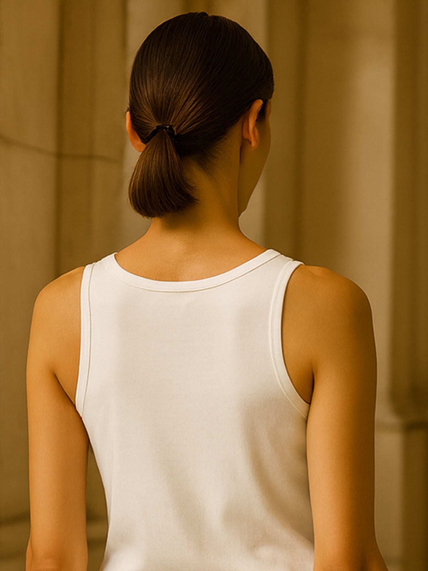 ORGANIC COTTON SLIM FIT TANK TOP - Almônd